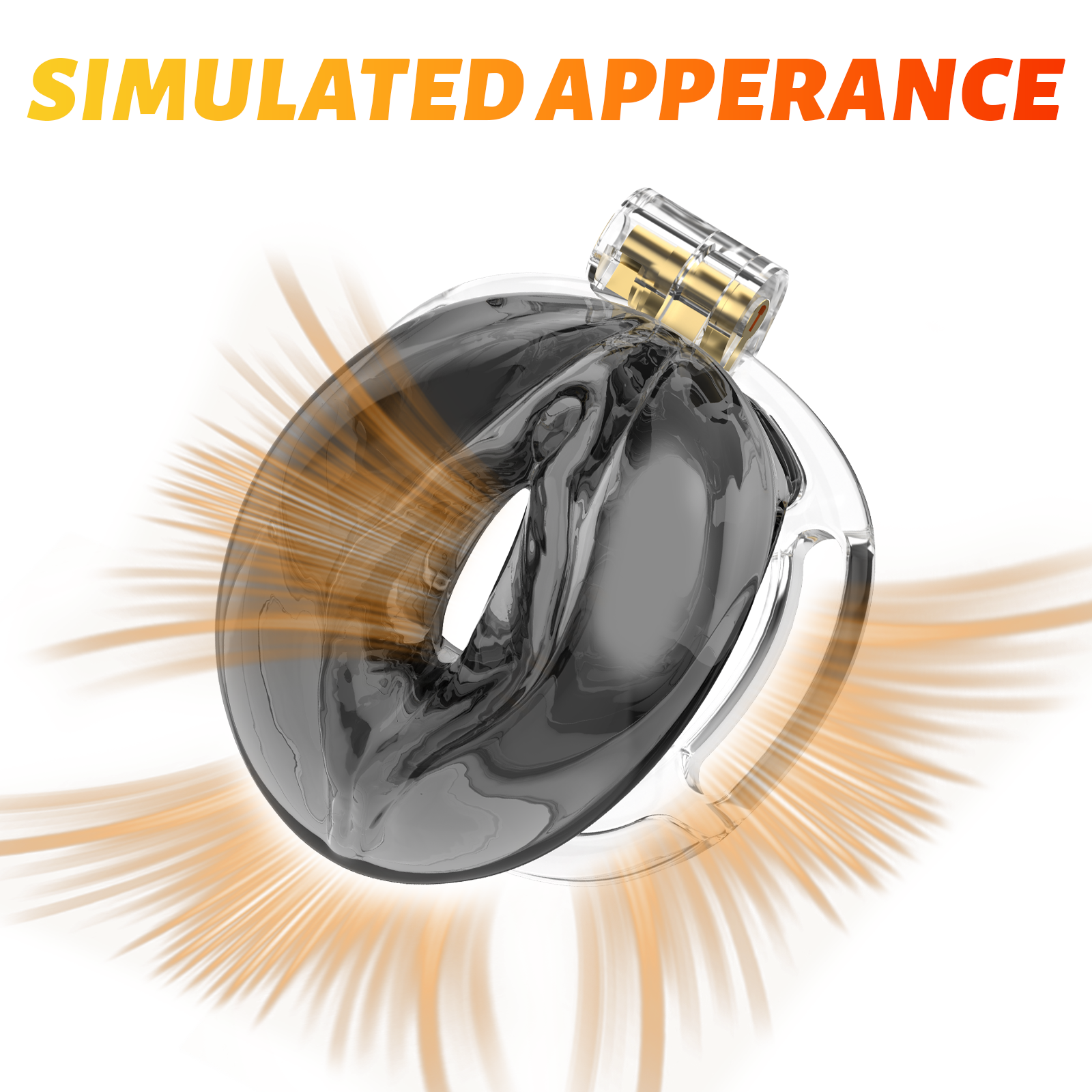 Male Chastity Cage 3D Printed Sissy Cage Cock Cage with Soft TPE Bondage Gear & Accessories Adult Sex Toys Slave Tool Chastity Devices (Black transparent) - Ftm213213