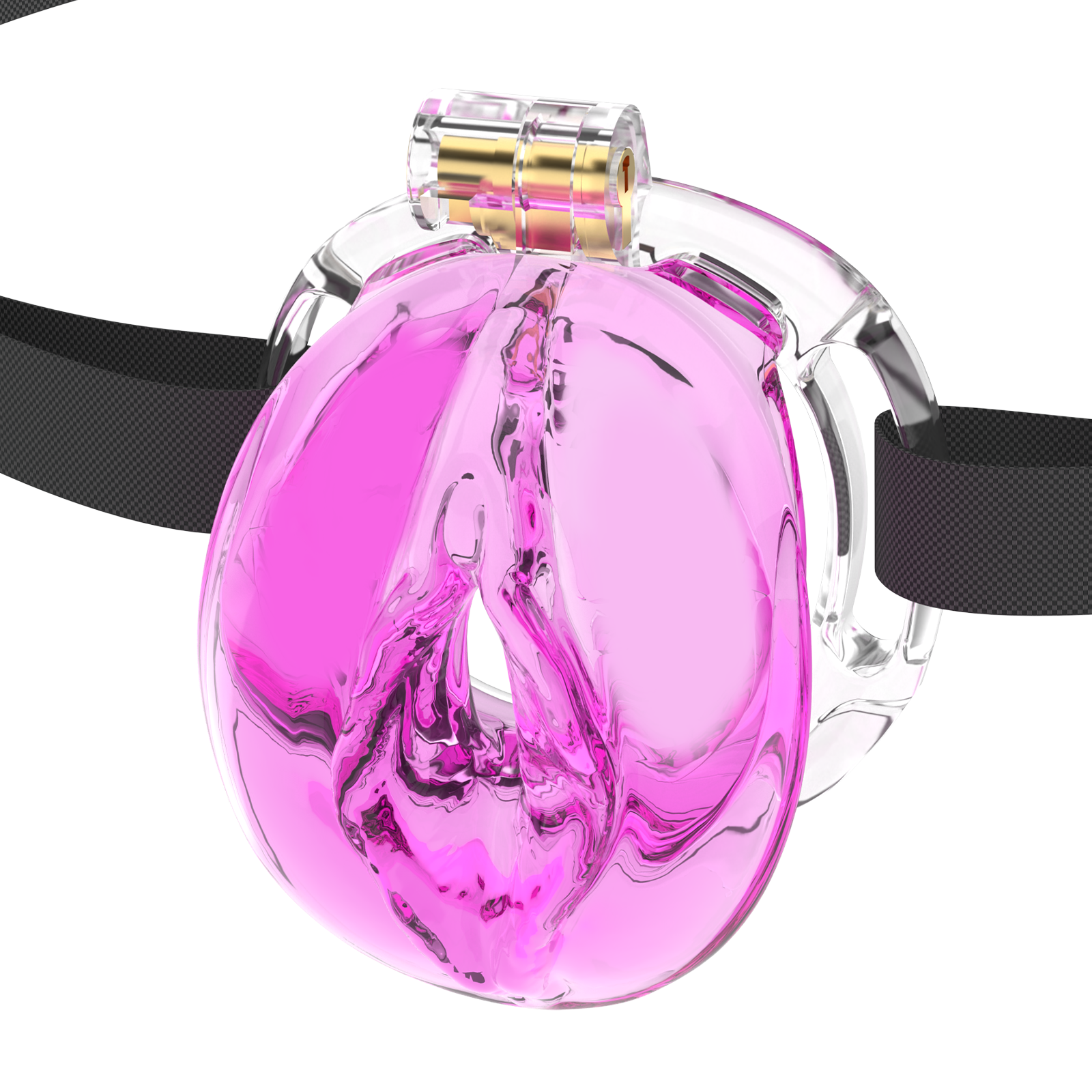 Male Chastity Cage 3D Printed Sissy Cage Cock Cage with Soft TPE Bondage Gear & Accessories Adult Sex Toys Slave Tool Chastity Devices (Purple transparent) - Ftm213213