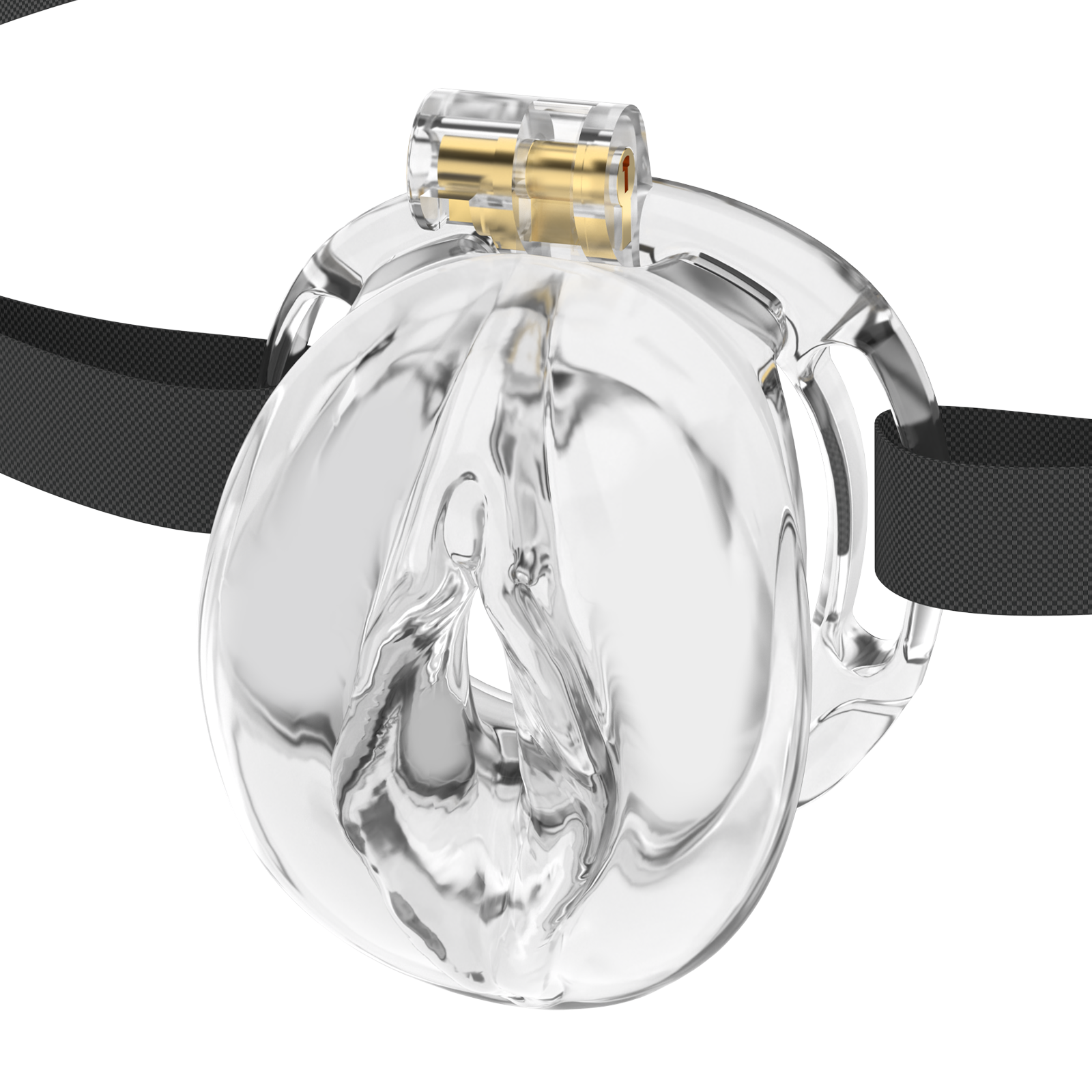 Male Chastity Cage 3D Printed Sissy Cage Cock Cage with Soft TPE Bondage Gear & Accessories Adult Sex Toys Slave Tool Chastity Devices (White transparent) - Ftm213213