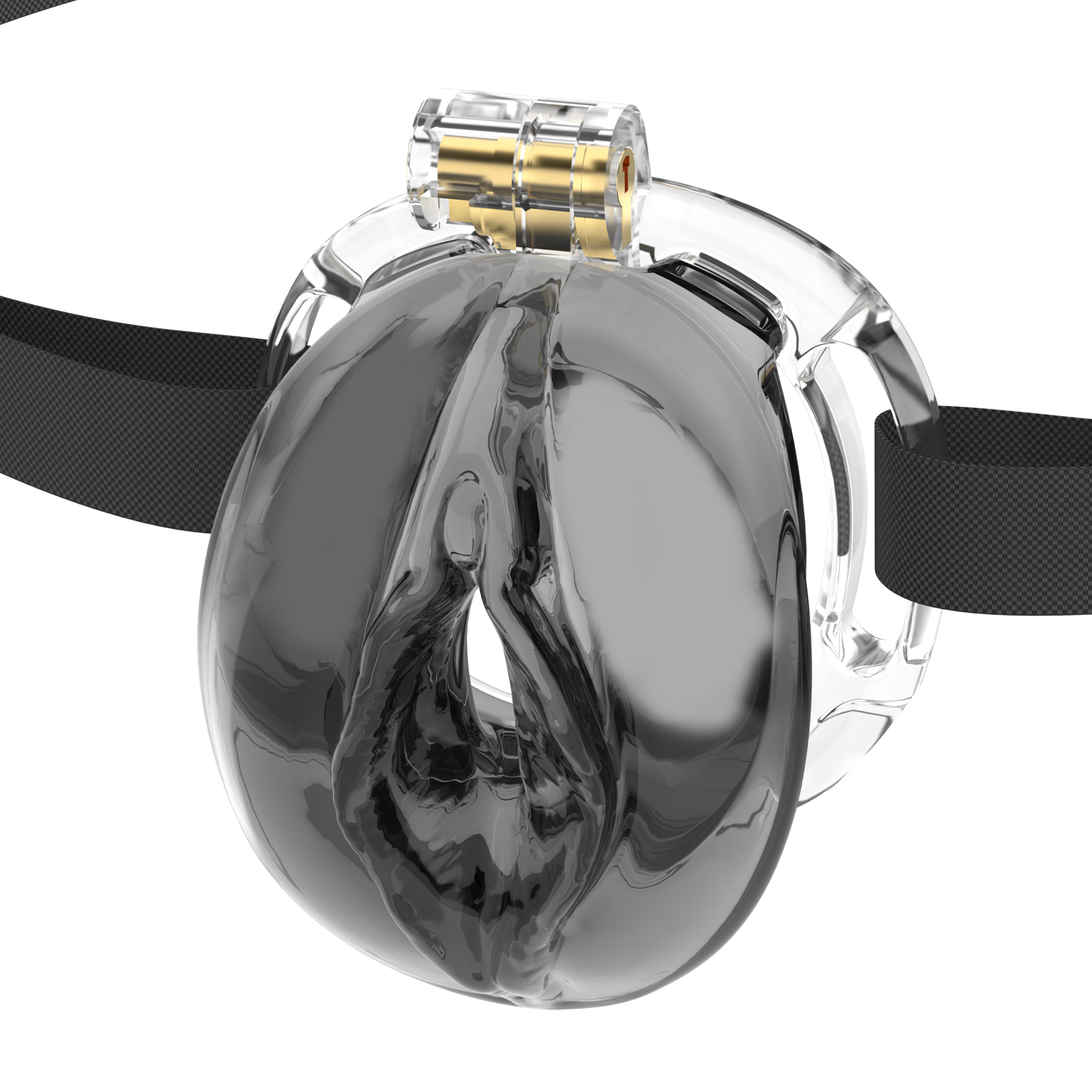 Male Chastity Cage 3D Printed Sissy Cage Cock Cage with Soft TPE Bondage Gear & Accessories Adult Sex Toys Slave Tool Chastity Devices (Black transparent) - Ftm213213