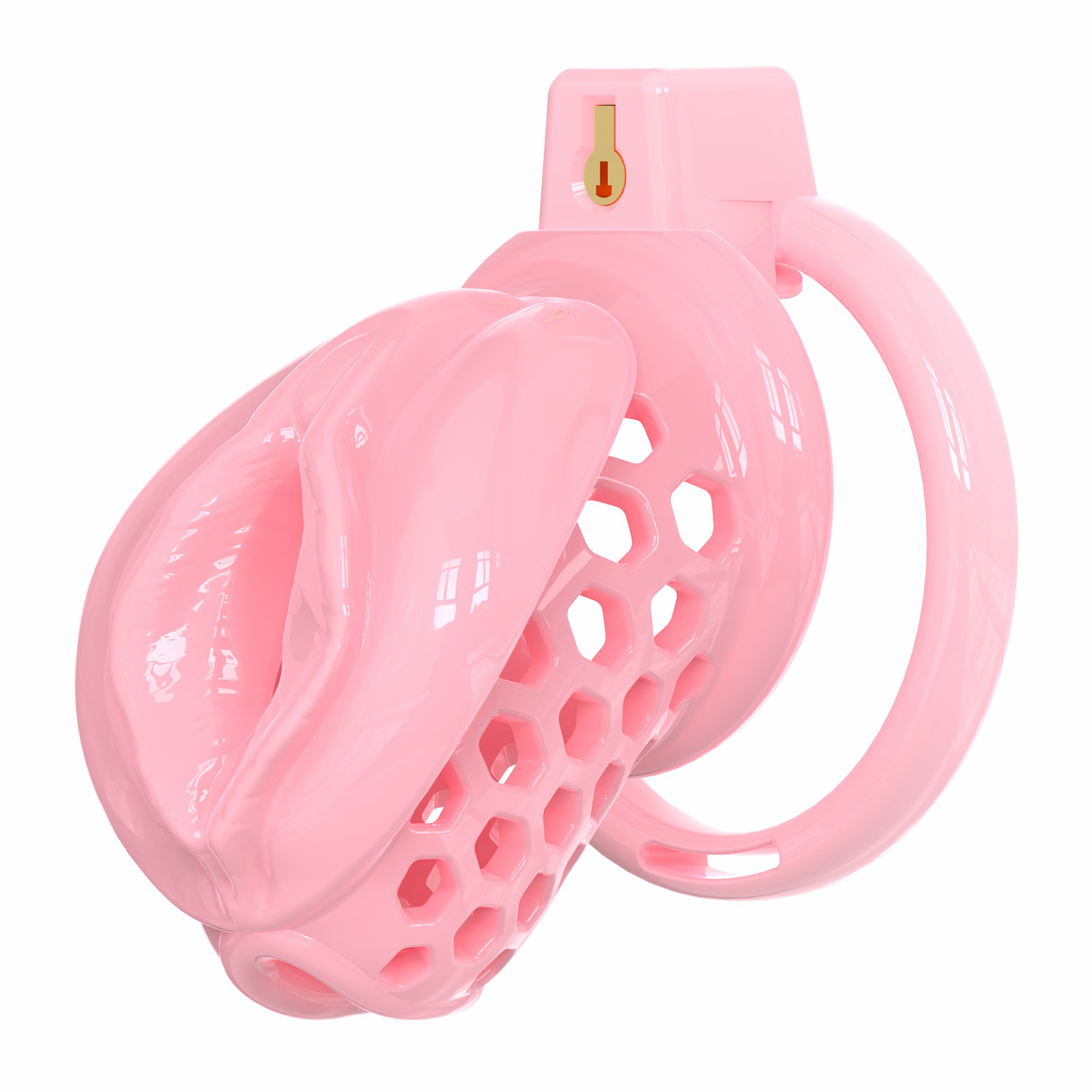 Pink Male Chastity Cage with Realistic Labia