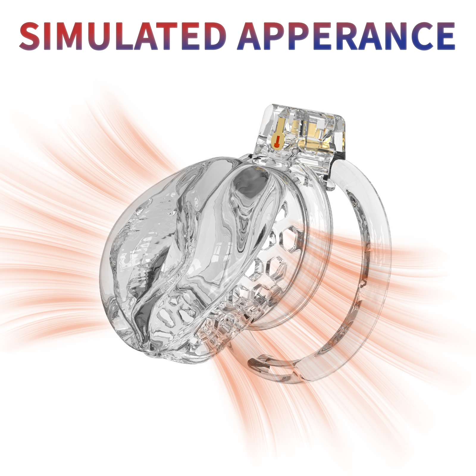 Male Chastity Cage Sissy Cage Cock Cage Covored with Soft TPE with Realistic Labia Bondage Gear & Accessories Adult Sex Toys Slave Tool Chastity Devices (Transparent) - Ftm213213