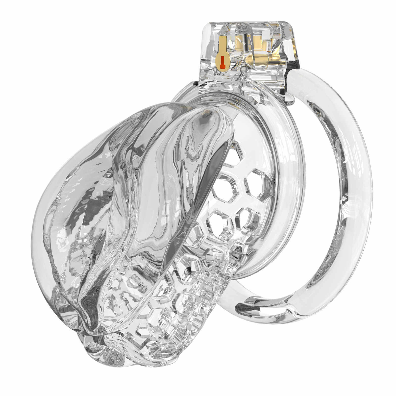Male Chastity Cage Sissy Cage Cock Cage Covored with Soft TPE with Realistic Labia Bondage Gear & Accessories Adult Sex Toys Slave Tool Chastity Devices (Transparent) - Ftm213213