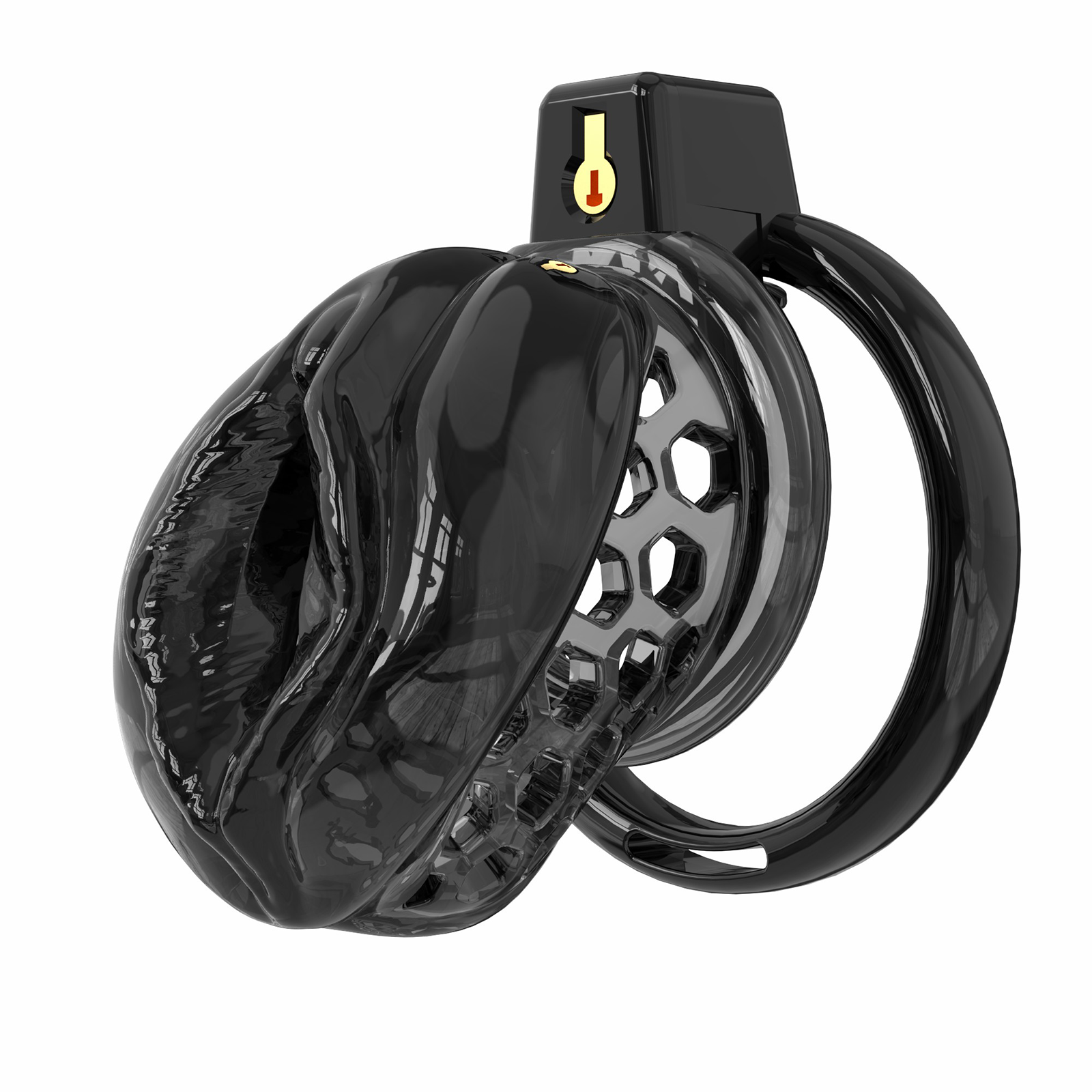 Black TPE Male Chastity Cage