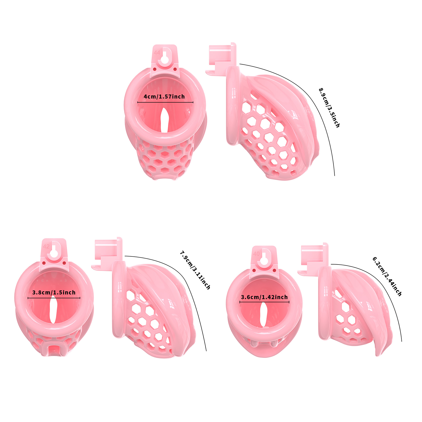Male Chastity Cage Sissy Cage Cock Cage Covored with Soft TPE with Realistic Labia Bondage Gear & Accessories Adult Sex Toys Slave Tool Chastity Devices (Pink) - Ftm213213