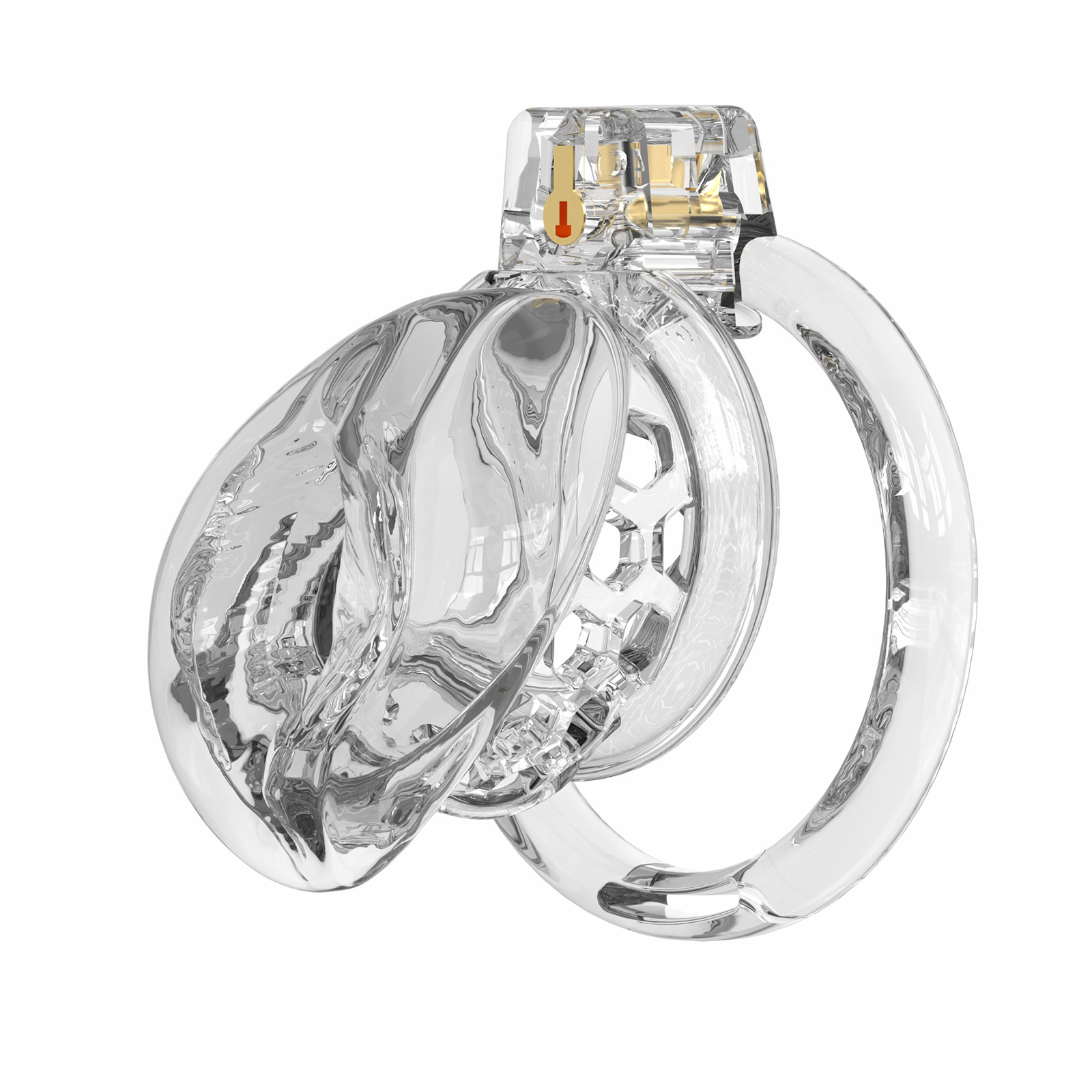 Transparent TPE Male Chastity Cage with Realistic Labia