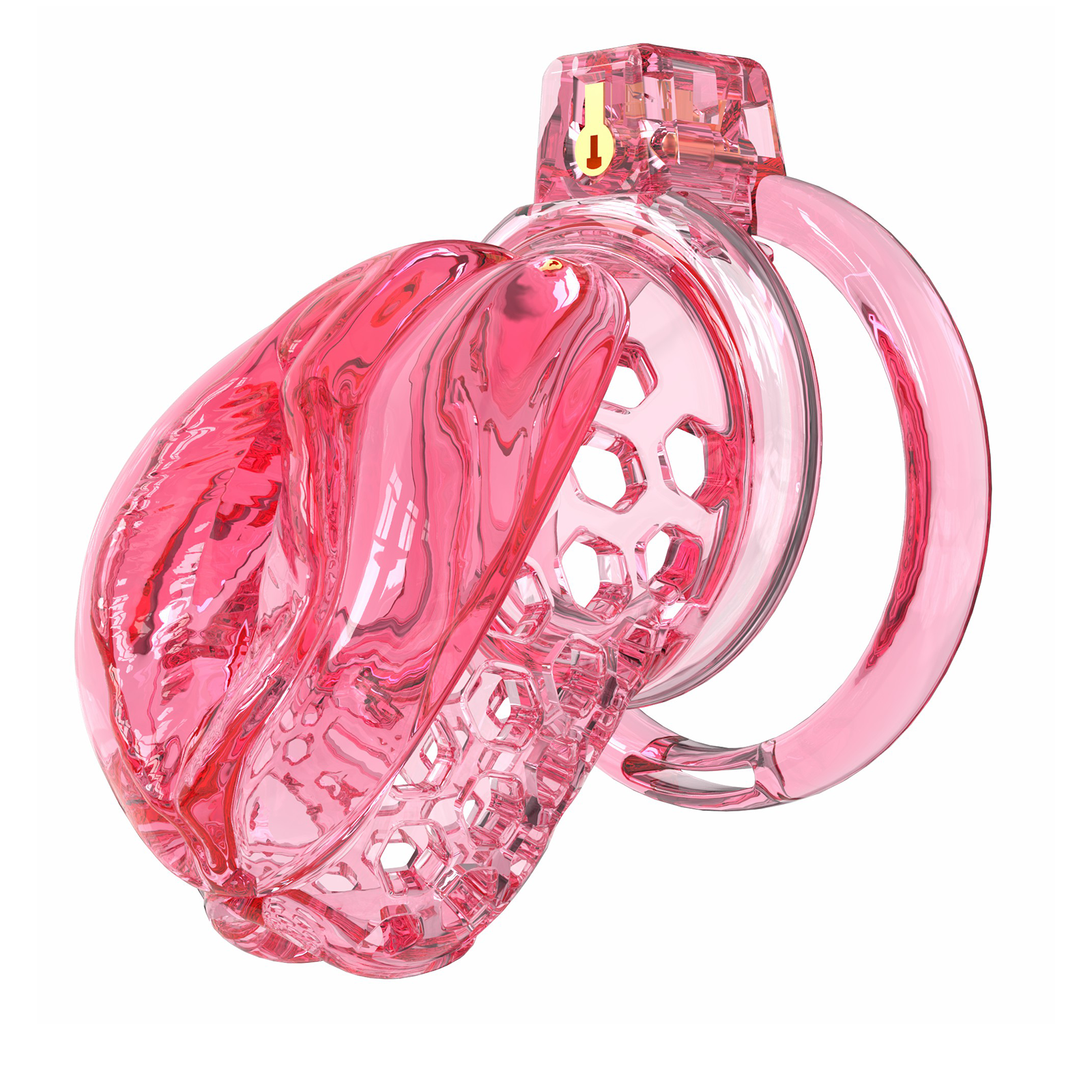 Red Male Chastity Cage with Realistic Labia