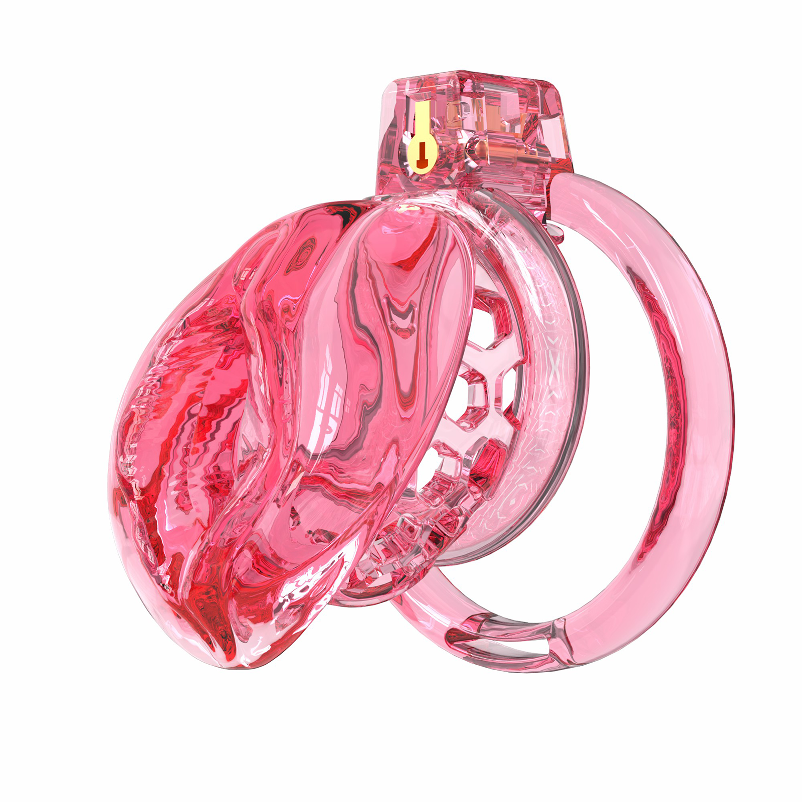 Red TPE Male Chastity Cage with Realistic Labia