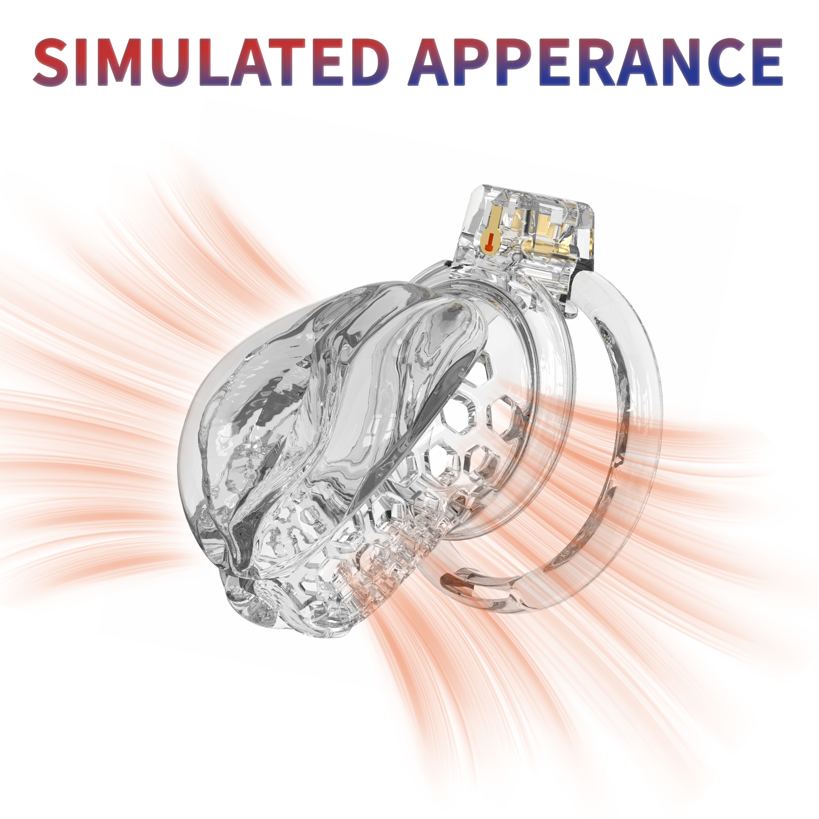 Male Chastity Cage Sissy Cage Cock Cage Covored with Soft TPE with Realistic Labia Bondage Gear & Accessories Adult Sex Toys Slave Tool Chastity Devices (Transparent) - Ftm213213