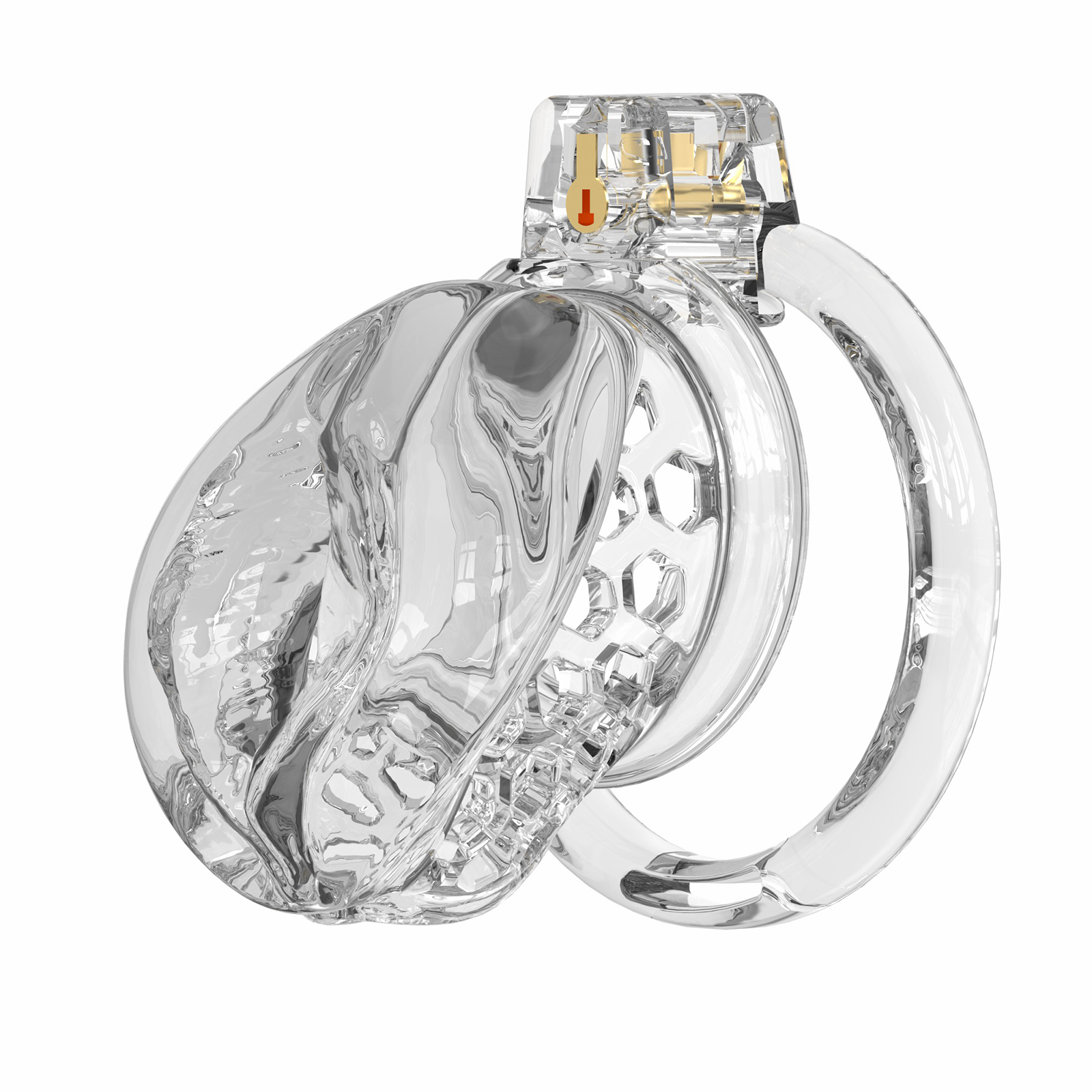 Male Chastity Cage Sissy Cage Cock Cage Covored with Soft TPE with Realistic Labia Bondage Gear & Accessories Adult Sex Toys Slave Tool Chastity Devices (Transparent) - Ftm213213