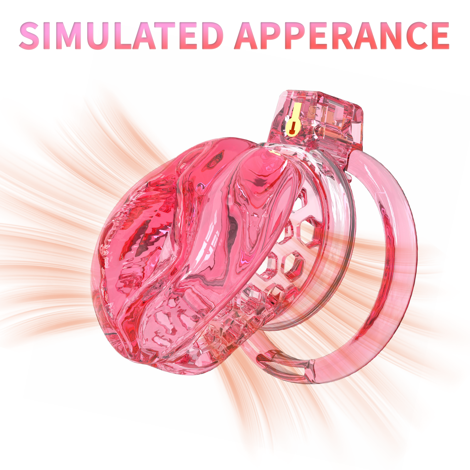 Male Chastity Cage Sissy Cage Cock Cage Covored with Soft TPE with Realistic Labia Bondage Gear & Accessories Adult Sex Toys Slave Tool Chastity Devices (Red) - Ftm213213