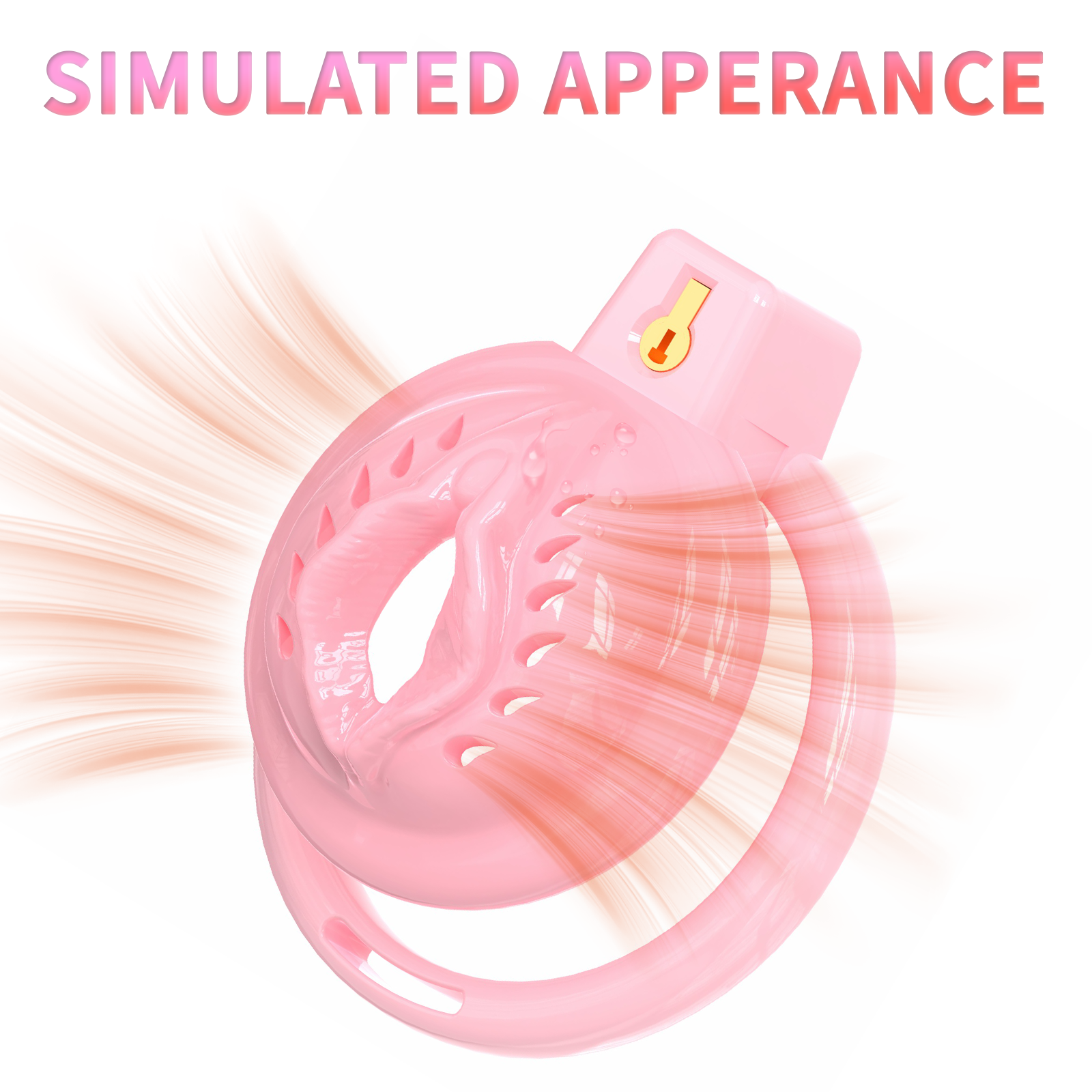 Chastity Cage Male Cock Cage -  Soft Silicone Chastity Devices Adult Toys, Inverted Male Chasity Cages with 6 Penis Ring, BDSM Bondage Toys for Men, Flat Penis Cage Clitoris （Pink) - Ftm213213