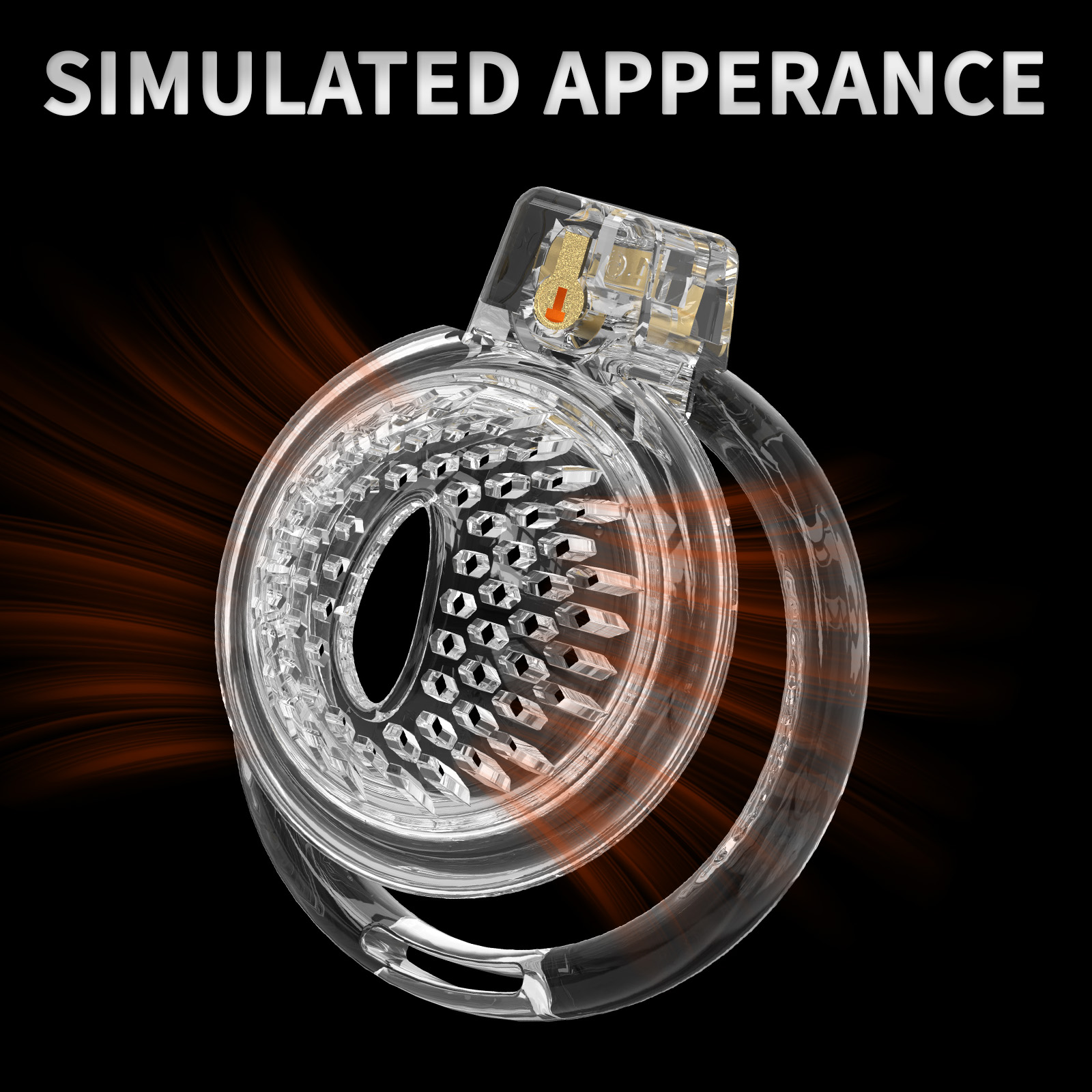 Chastity Cage Male Cock Cage - Soft Silicone Chastity Devices Adult Toys, Inverted Male Chasity Cages with 6 Penis Ring, BDSM Bondage Toys for Men, Flat Penis Cage Favose（Transparent） - Ftm213213