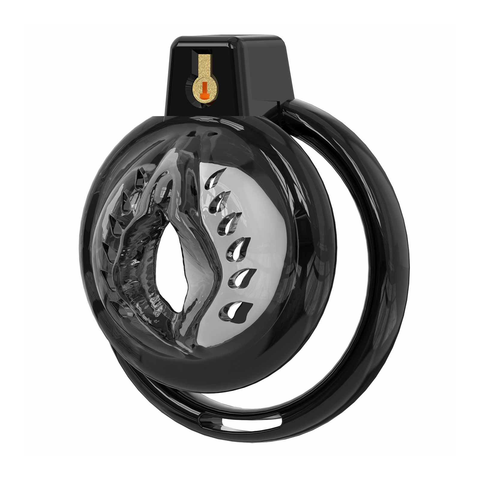 Chastity Cage Male Cock Cage -  Soft Silicone Chastity Devices Adult Toys, Inverted Male Chasity Cages with 6 Penis Ring, BDSM Bondage Toys for Men, Flat Penis Cage Clitoris （Black) - Ftm213213