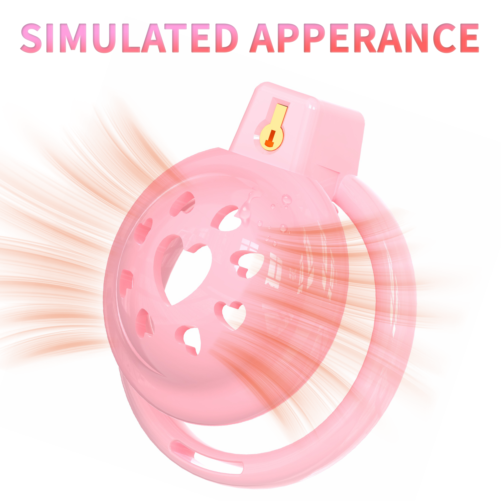 Chastity Cage Male Cock Cage - Soft Silicone Chastity Devices Adult Toys, Inverted Male Chasity Cages with 6 Penis Ring, BDSM Bondage Toys for Men, Flat Penis Cage （Pink） - Ftm213213