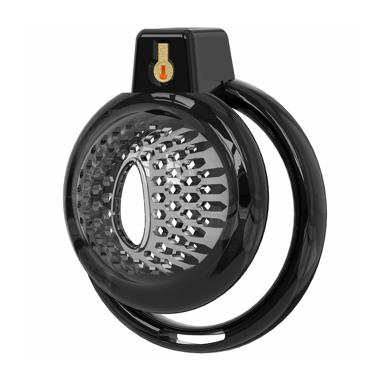 Chastity Cage Male Cock Cage - Soft Silicone Chastity Devices Adult Toys, Inverted Male Chasity Cages with 6 Penis Ring, BDSM Bondage Toys for Men, Flat Penis Cage Favose（Black） - Ftm213213