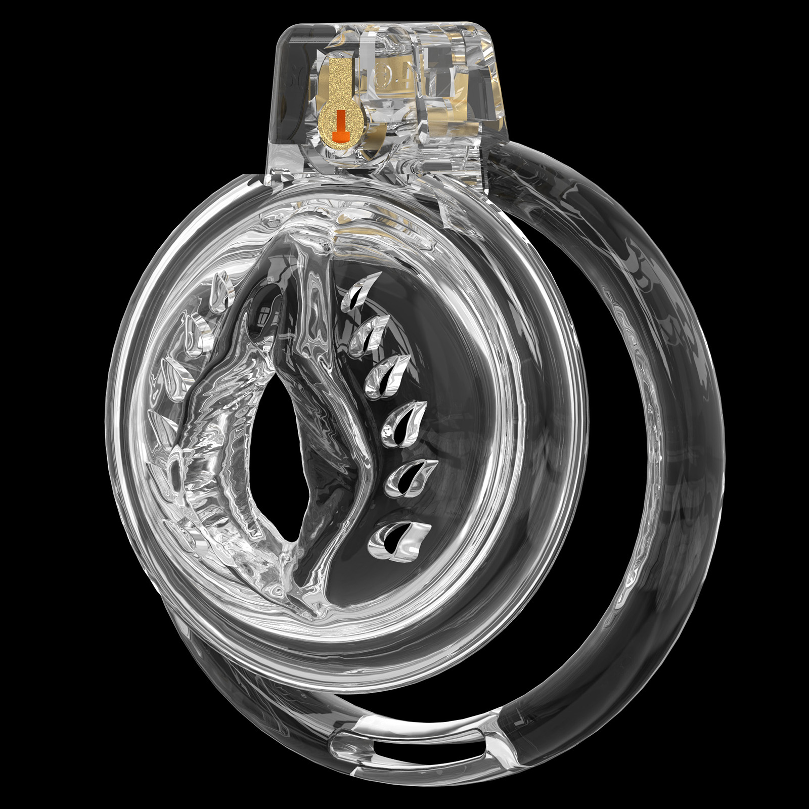 Chastity Cage Male Cock Cage -  Soft Silicone Chastity Devices Adult Toys, Inverted Male Chasity Cages with 6 Penis Ring, BDSM Bondage Toys for Men, Flat Penis Cage Clitoris (Transparent) - Ftm213213