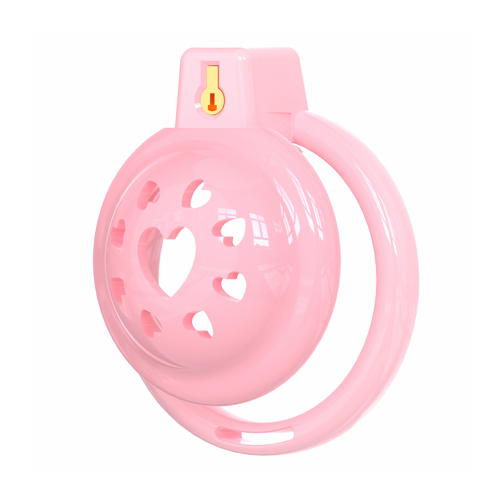 Chastity Cage Male Cock Cage - Soft Silicone Chastity Devices Adult Toys, Inverted Male Chasity Cages with 6 Penis Ring, BDSM Bondage Toys for Men, Flat Penis Cage （Pink） - Ftm213213