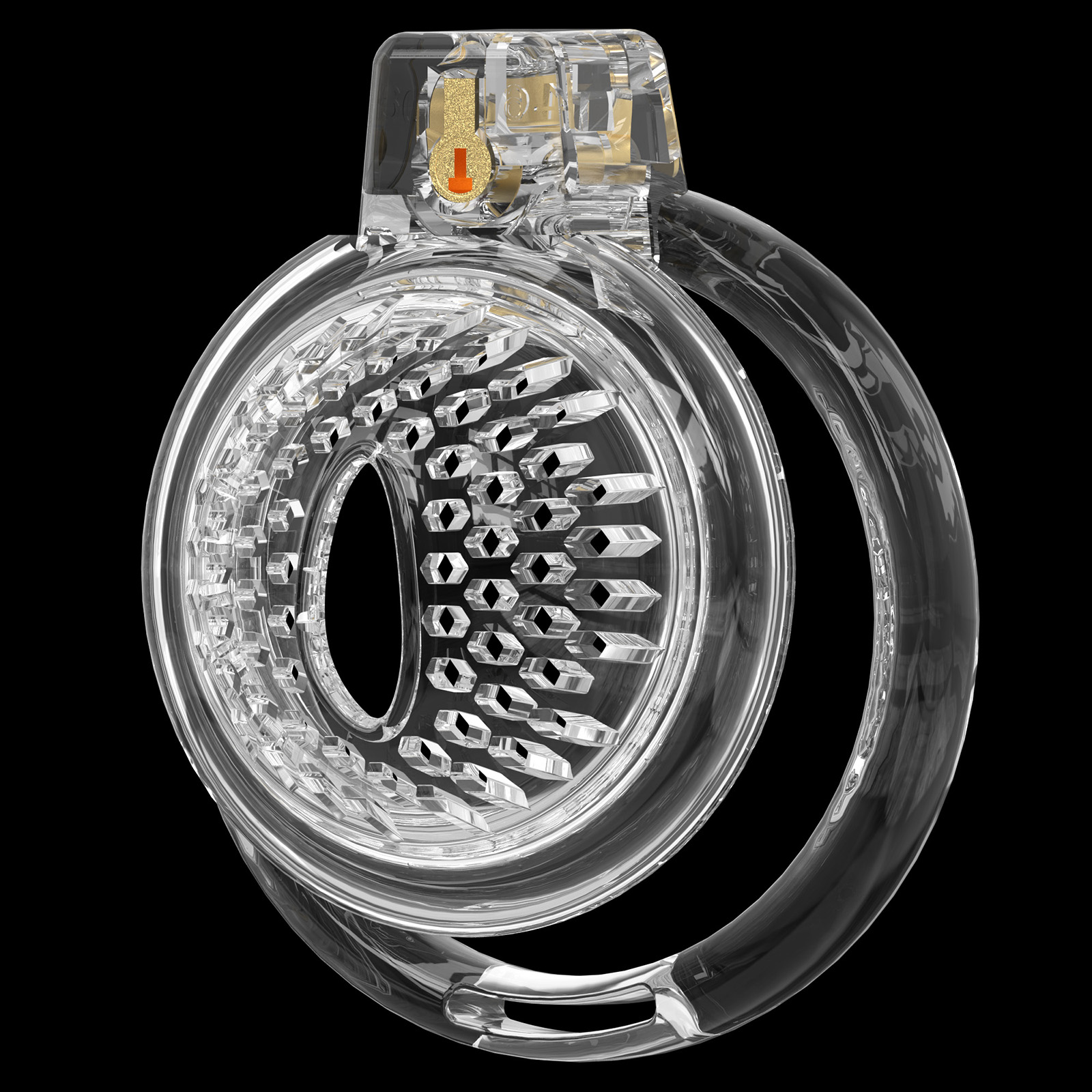 Chastity Cage Male Cock Cage - Soft Silicone Chastity Devices Adult Toys, Inverted Male Chasity Cages with 6 Penis Ring, BDSM Bondage Toys for Men, Flat Penis Cage Favose（Transparent） - Ftm213213