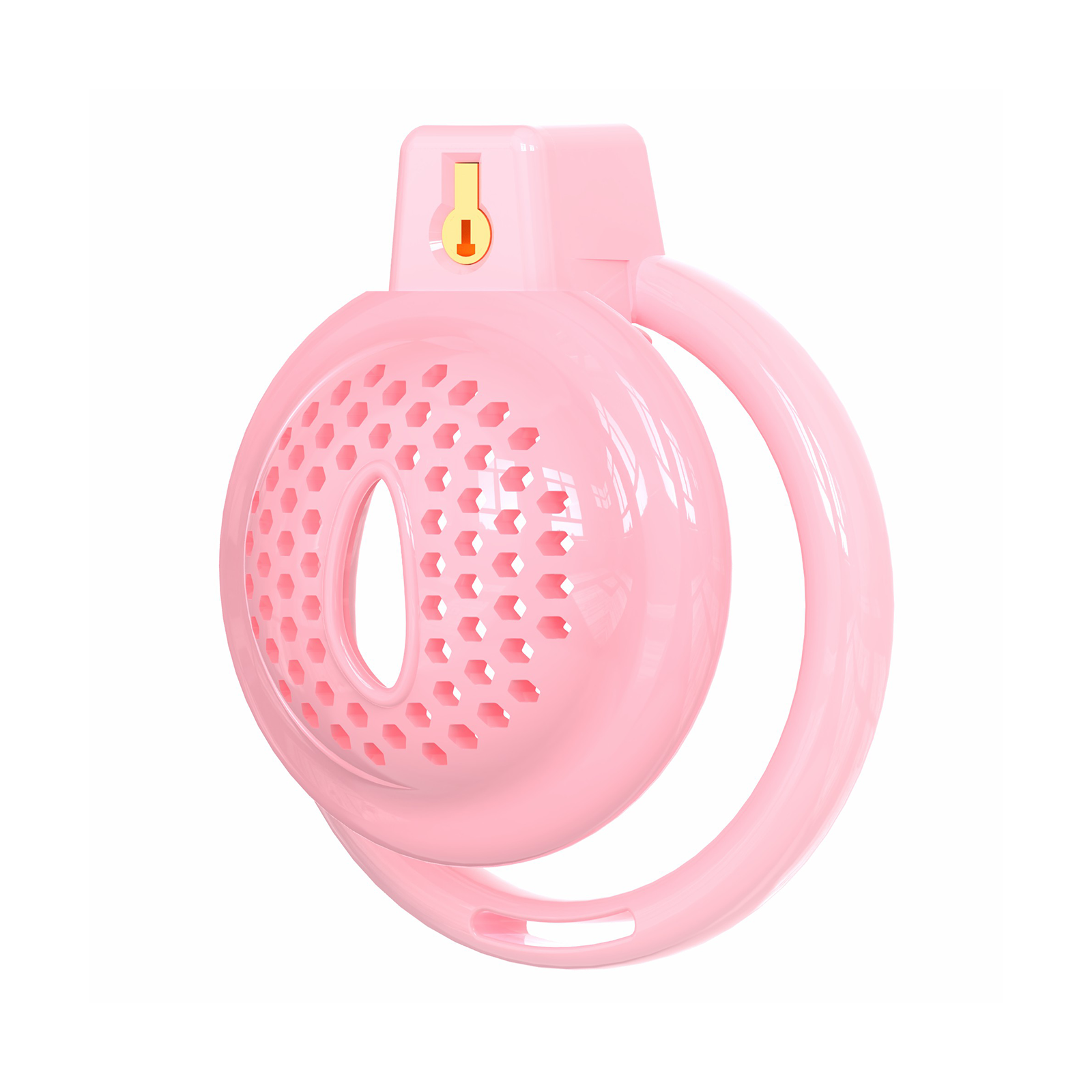 Chastity Cage Male Cock Cage - Soft Silicone Chastity Devices Adult Toys, Inverted Male Chasity Cages with 6 Penis Ring, BDSM Bondage Toys for Men, Flat Penis Cage Favose（Pink） - Ftm213213