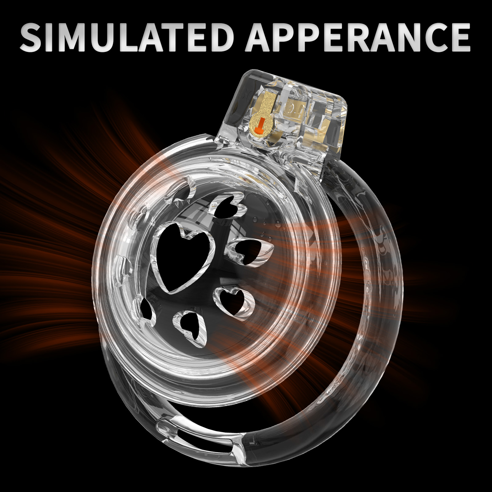 Chastity Cage Male Cock Cage - Soft Silicone Chastity Devices Adult Toys, Inverted Male Chasity Cages with 6 Penis Ring, BDSM Bondage Toys for Men, Flat Penis Cage Transparent） - Ftm213213