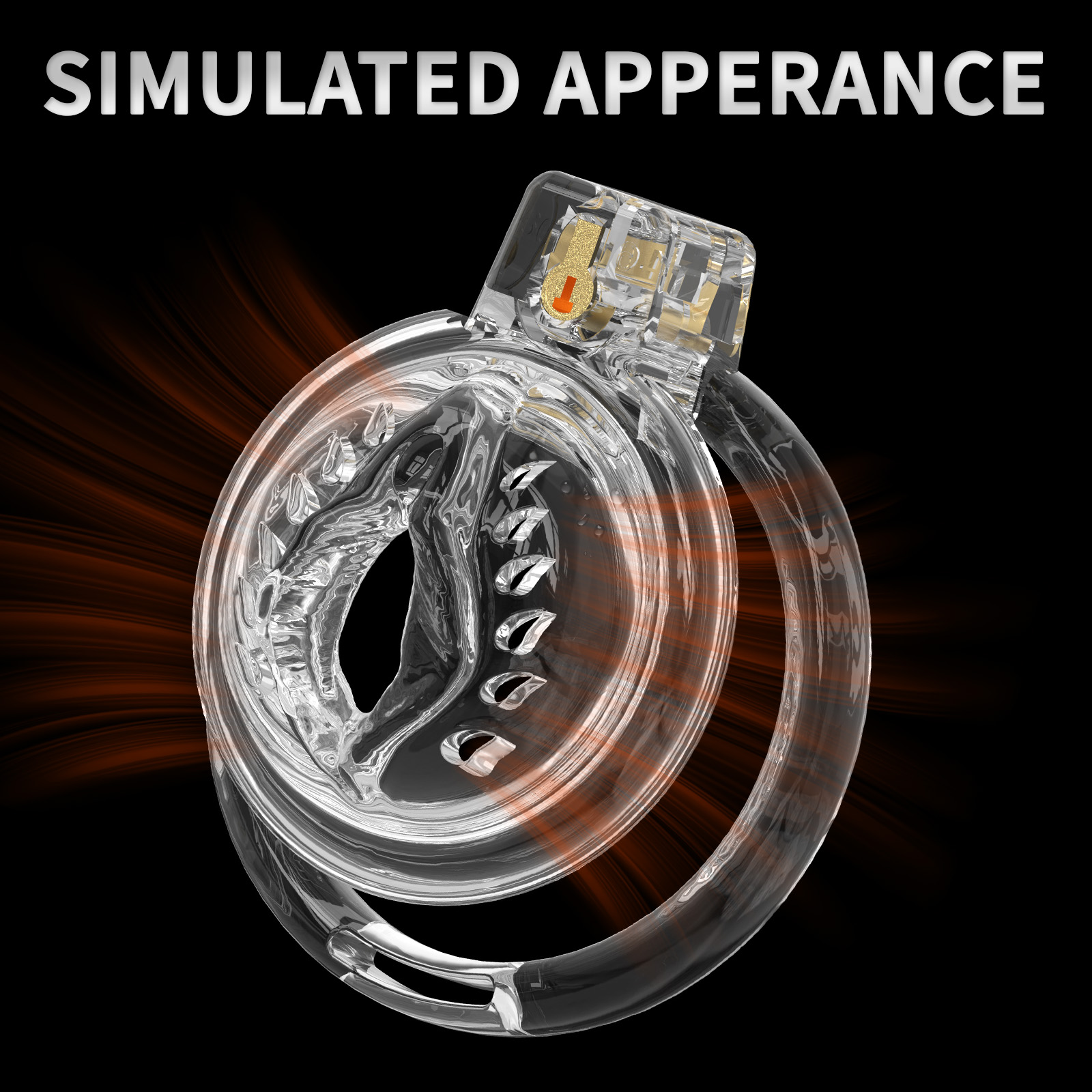 Chastity Cage Male Cock Cage -  Soft Silicone Chastity Devices Adult Toys, Inverted Male Chasity Cages with 6 Penis Ring, BDSM Bondage Toys for Men, Flat Penis Cage Clitoris (Transparent) - Ftm213213