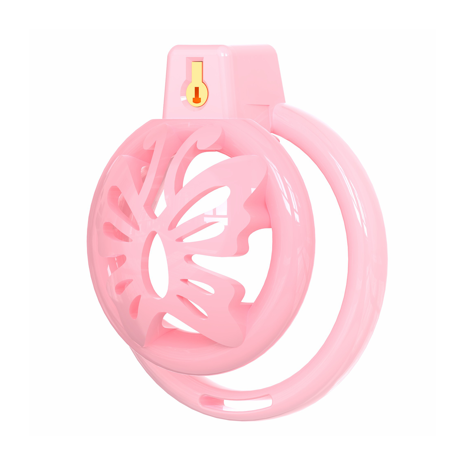 Chastity Cage Male Cock Cage - Soft Silicone Chastity Devices Adult Toys, Inverted Male Chasity Cages with 6 Penis Ring, BDSM Bondage Toys for Men, Flat Penis Cage Butterfly（Pink） - Ftm213213