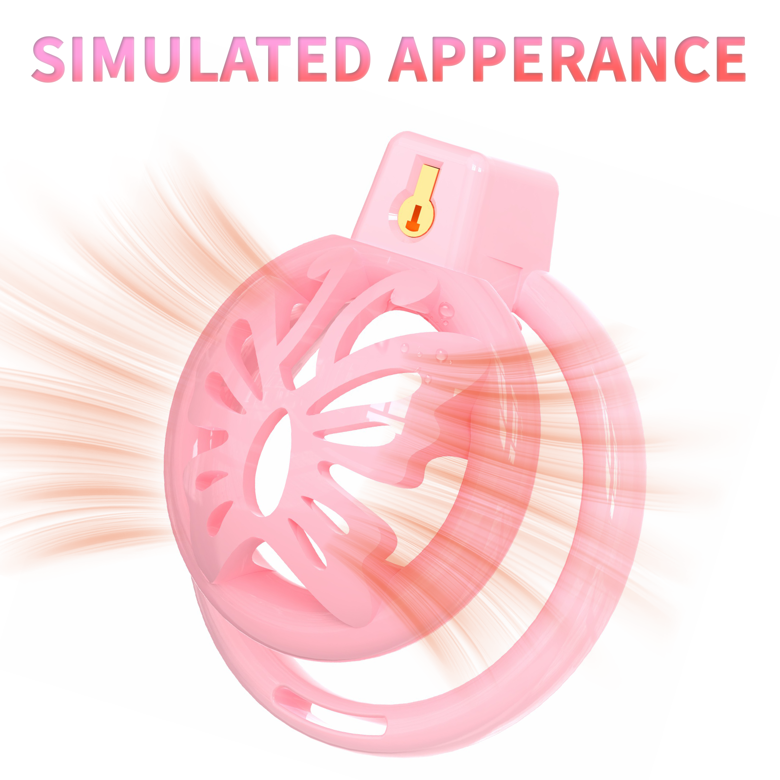 Chastity Cage Male Cock Cage - Soft Silicone Chastity Devices Adult Toys, Inverted Male Chasity Cages with 6 Penis Ring, BDSM Bondage Toys for Men, Flat Penis Cage Butterfly（Pink） - Ftm213213