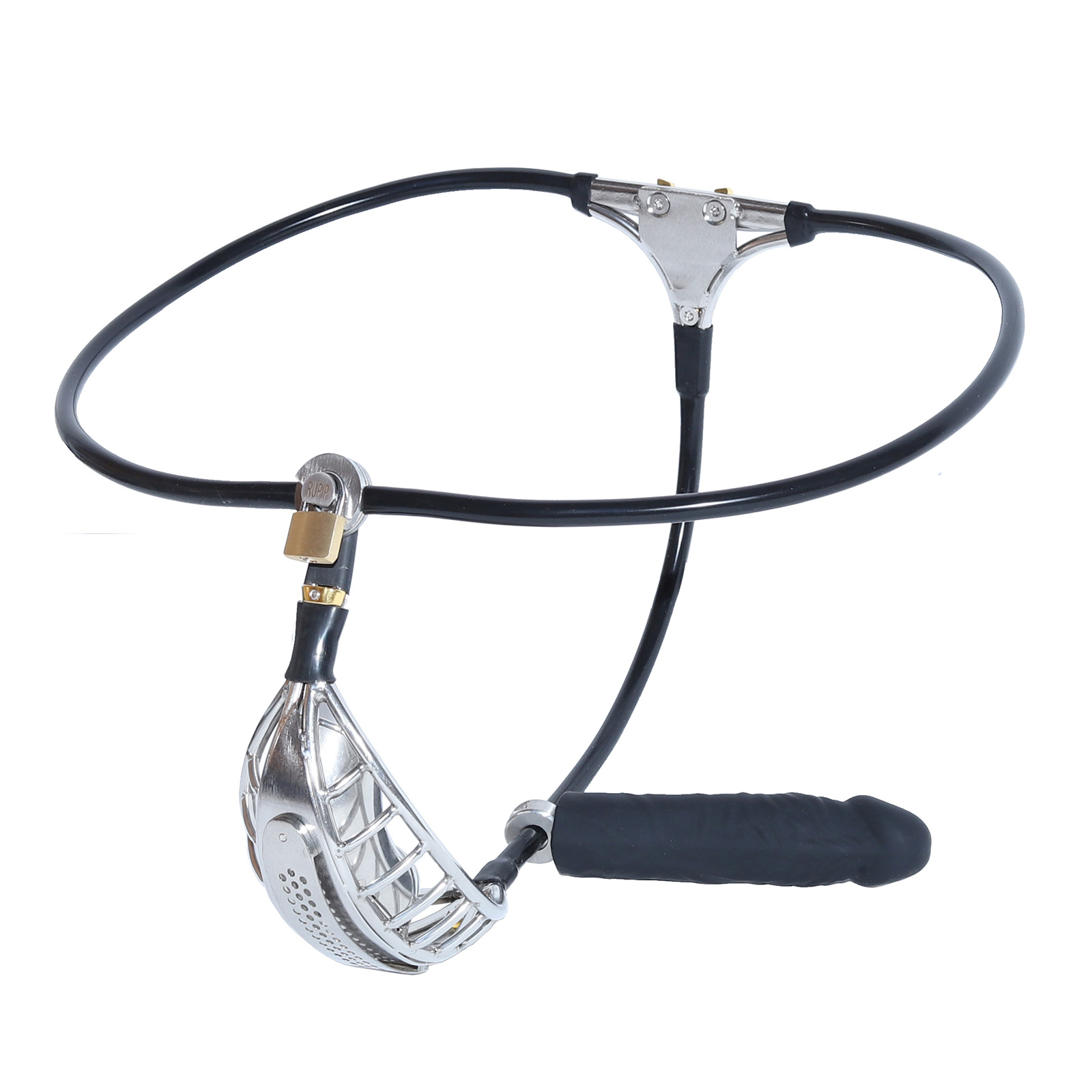 Male Restraint Chastity Belt Unoticeable Chastity Underwear for Men BDSM Slave Tool with Removable Anal Plugs Male Bandage Pants Sex Toy (Black) - Ftm213213