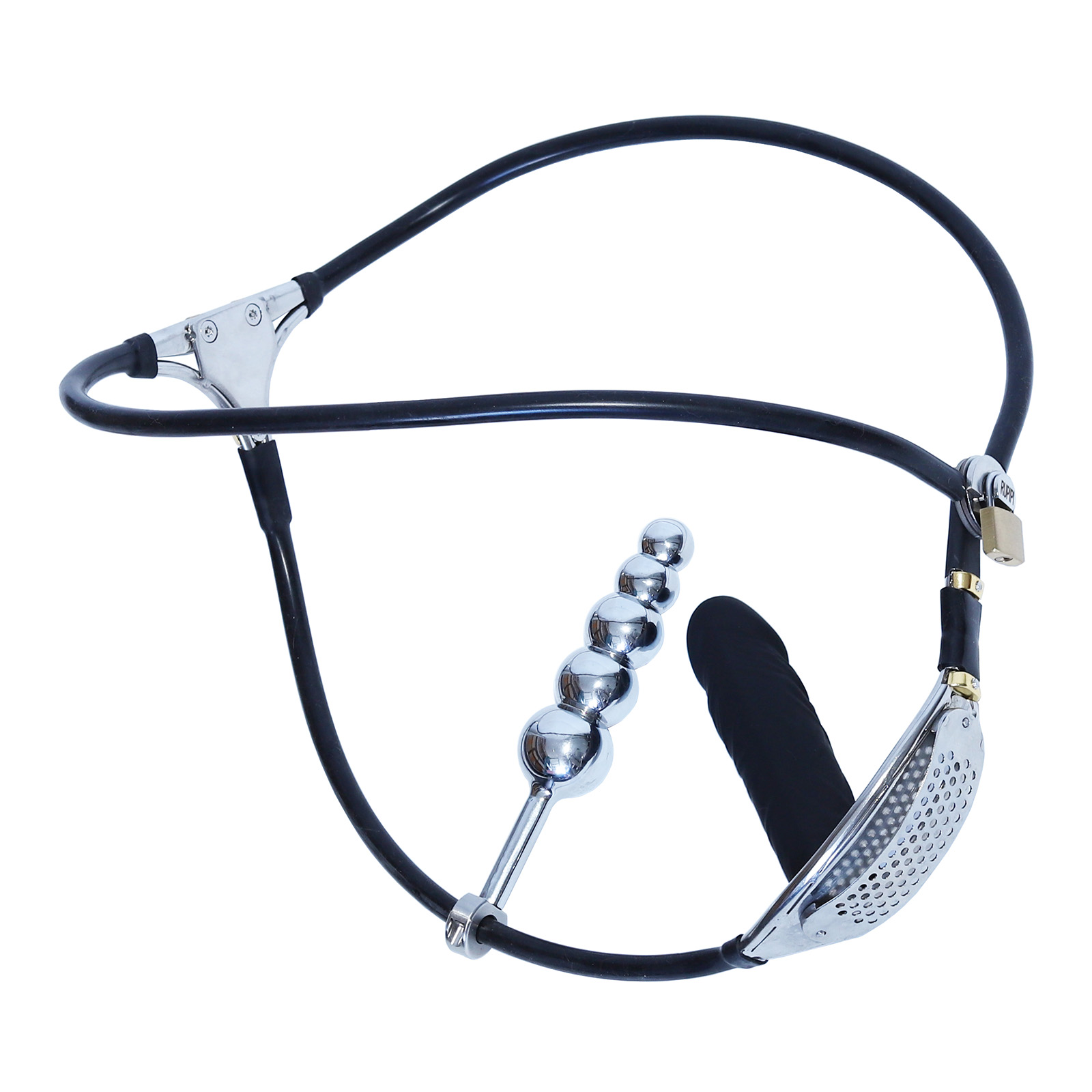 Female Restraint Chastity Belt Unoticeable Chastity Underwear for Men BDSM Slave Tool with Removable Anal Plugs Male Bandage Pants Sex Toy (Black） - Ftm213213