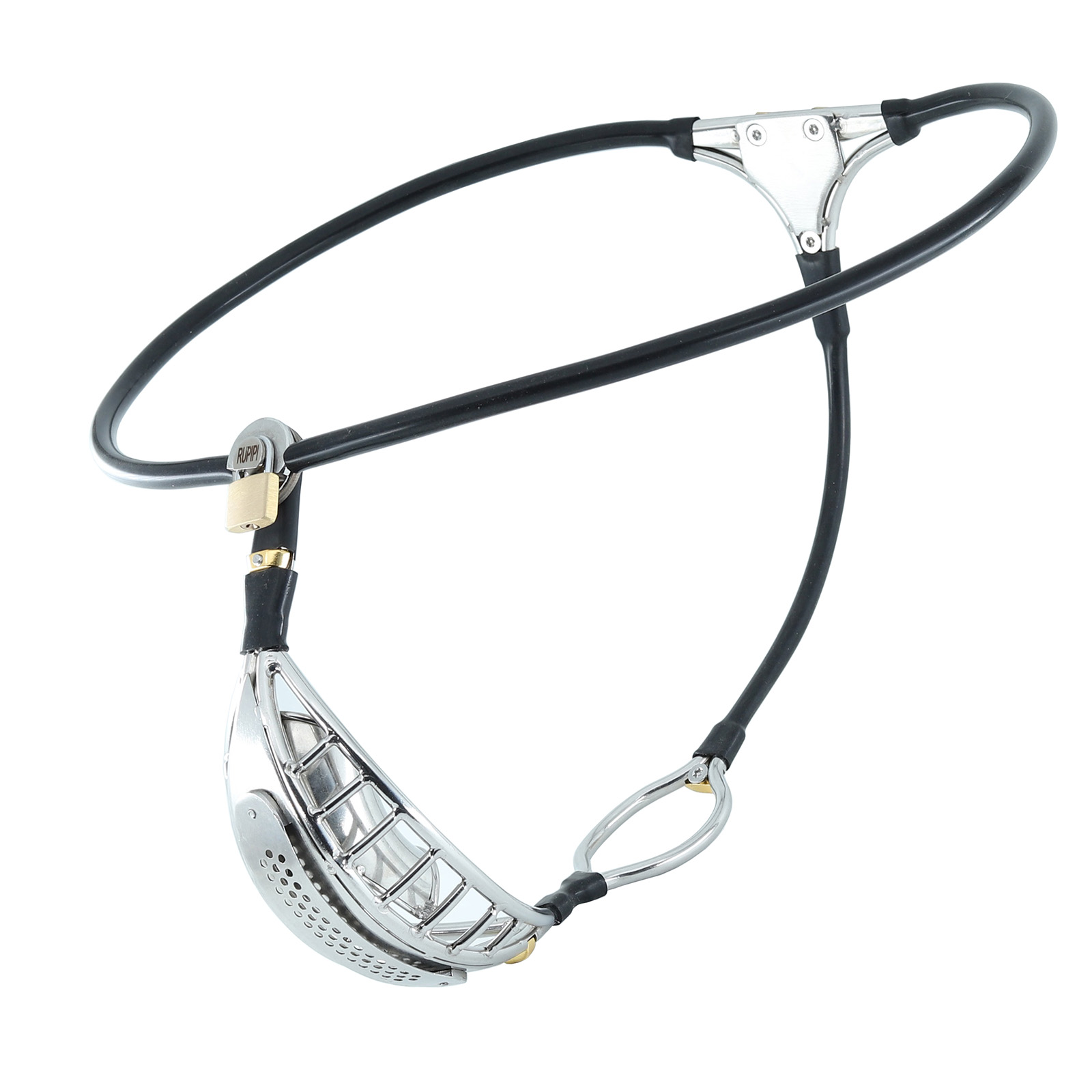 Male Restraint Chastity Belt Unoticeable Chastity Underwear for Men BDSM Slave Tool with Removable Anal Plugs Male Bandage Pants Sex Toy (Black) - Ftm213213