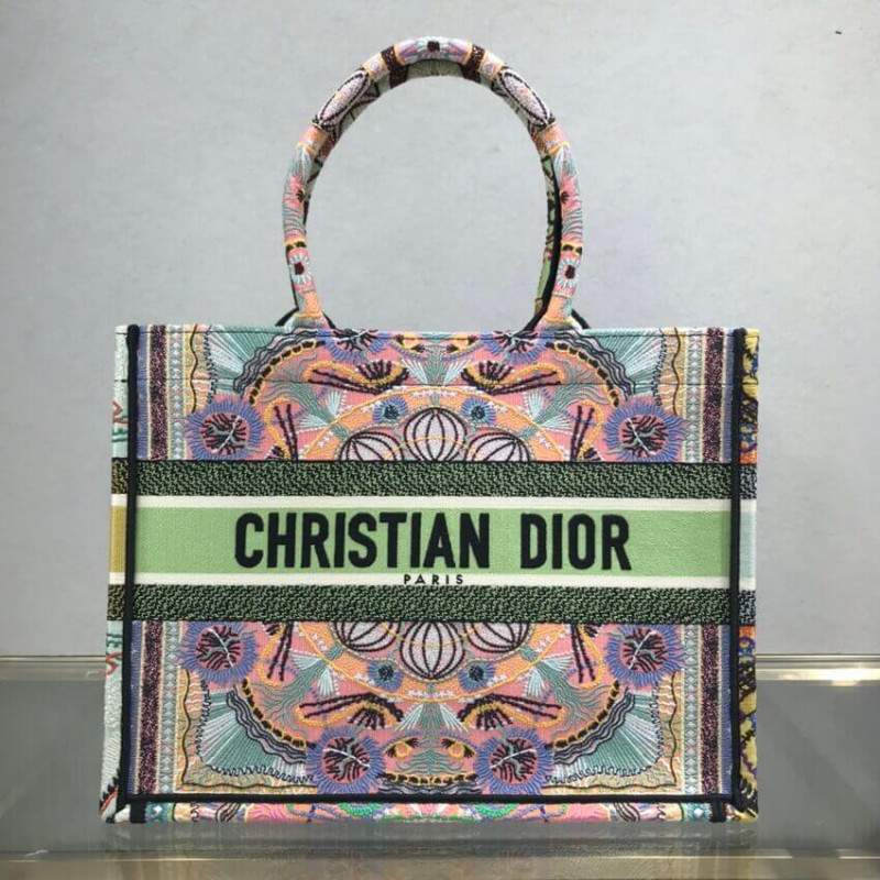 Dior book tote multicolor dior in lights embroidery sale