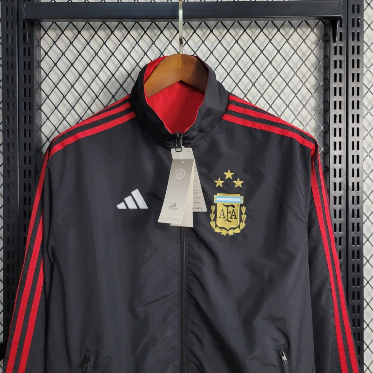 Jaqueta Corta Vento Argentina Dupla Face RedBlack