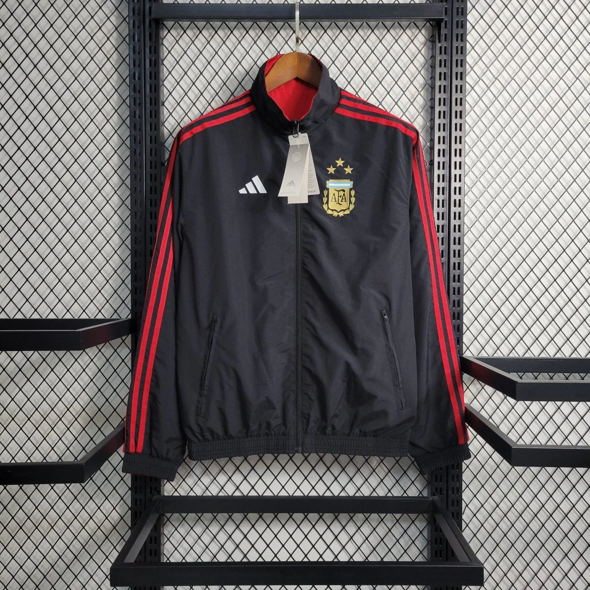 Jaqueta Corta Vento Argentina Dupla Face RedBlack