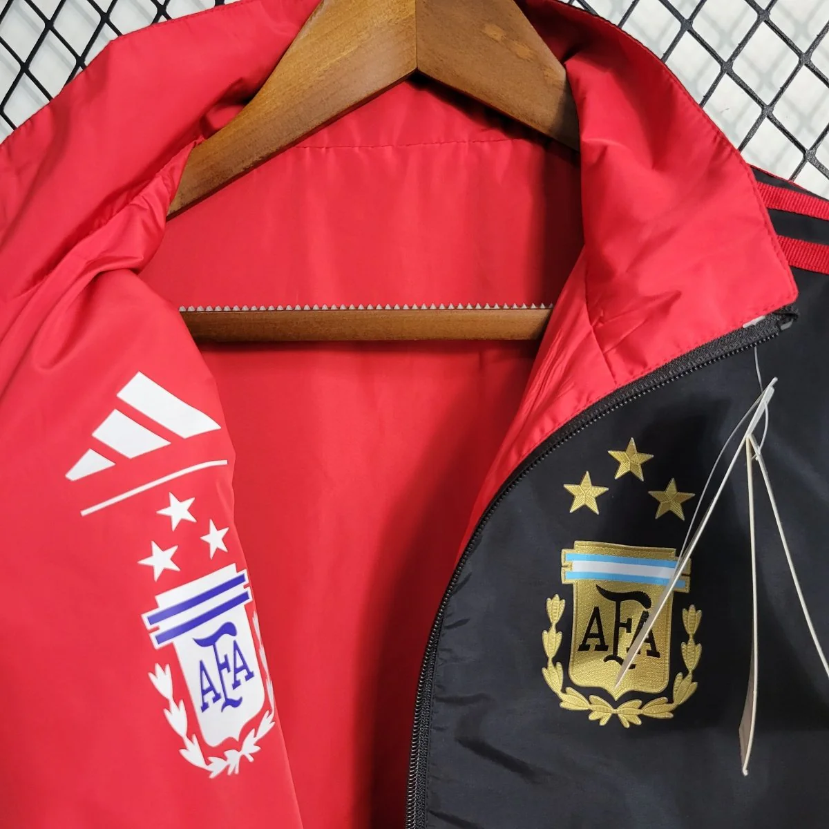 Jaqueta Corta Vento Argentina Dupla Face RedBlack