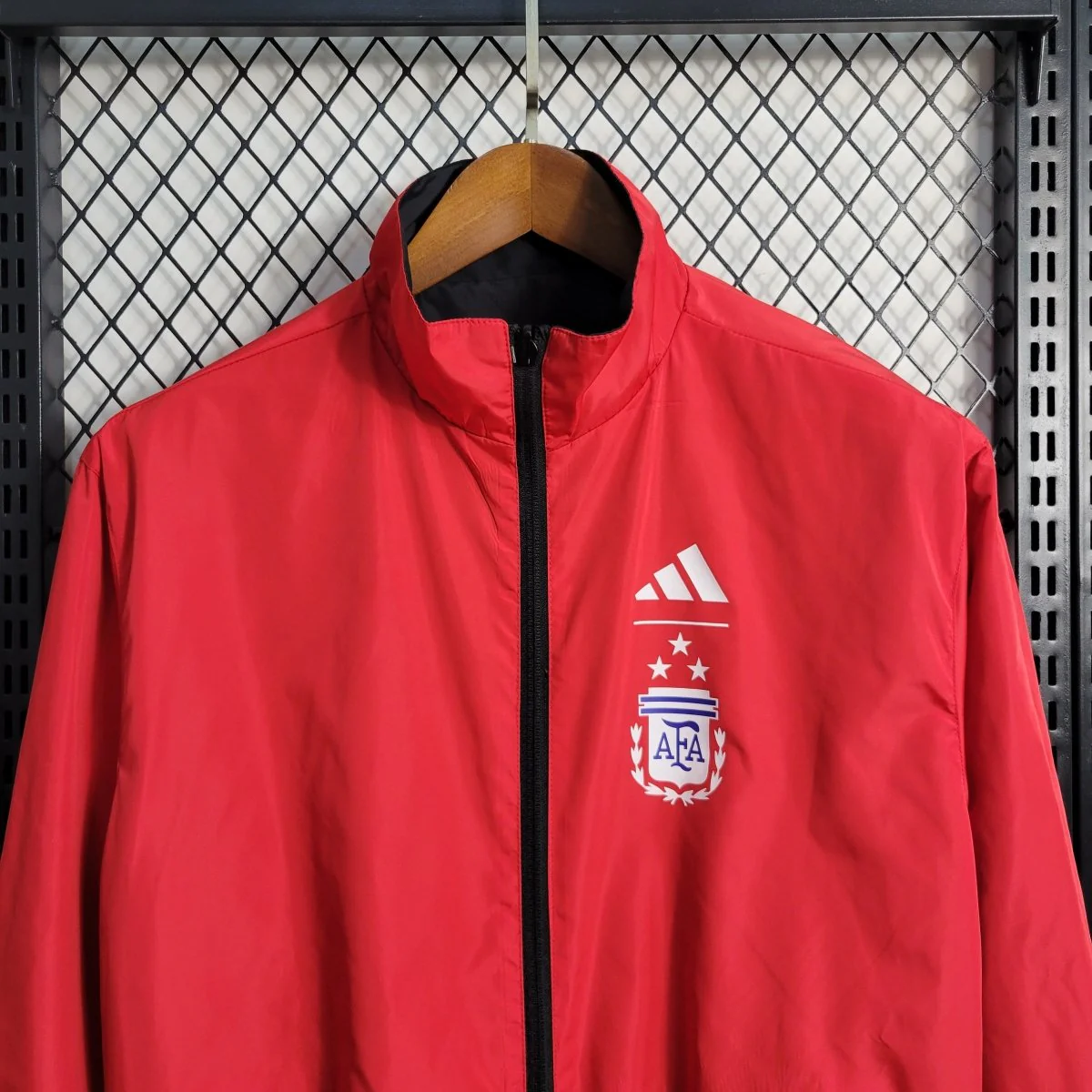 Jaqueta Corta Vento Argentina Dupla Face RedBlack
