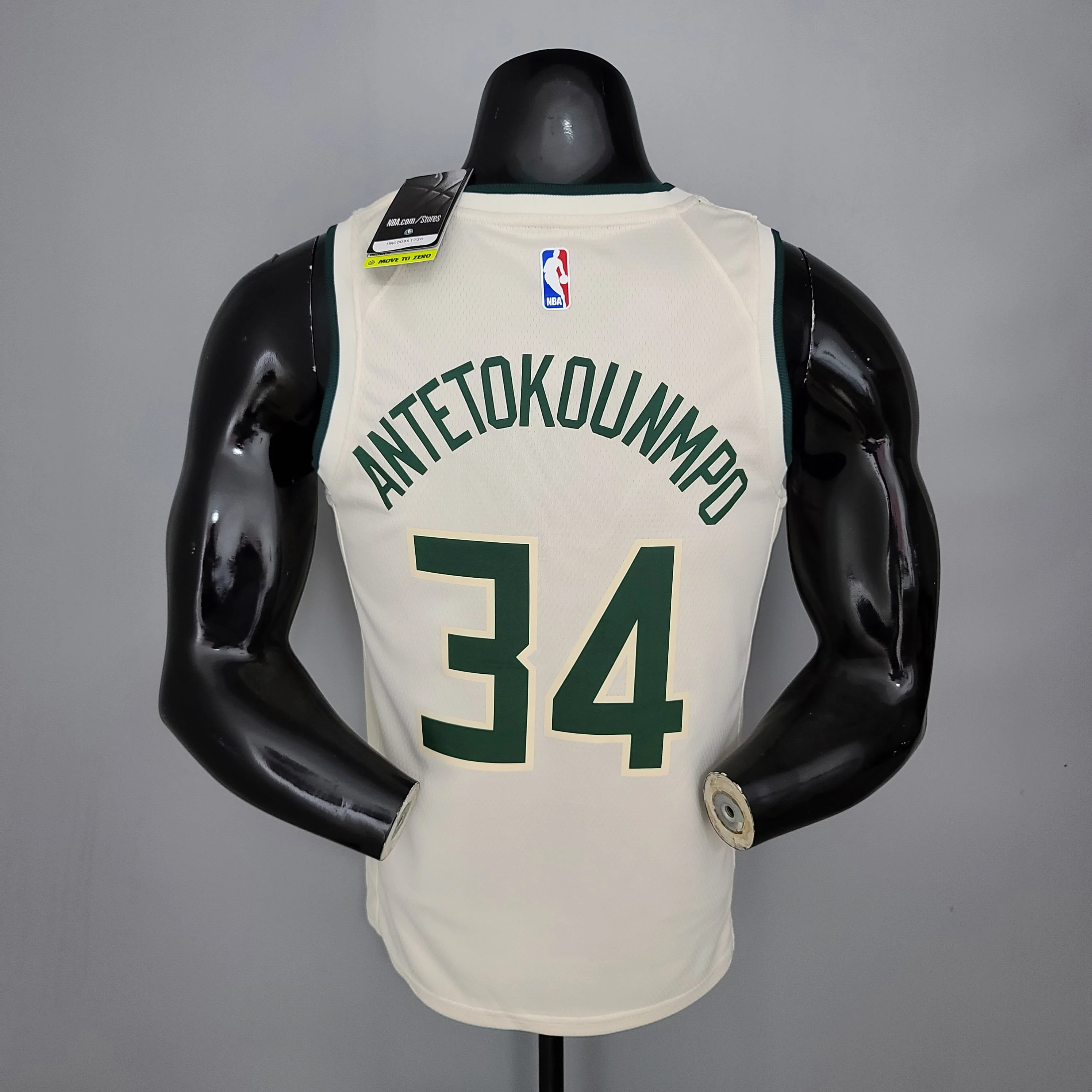 Regata NBA Milwaukee Bucks - Antetokounmpo #34 Striped Off-White