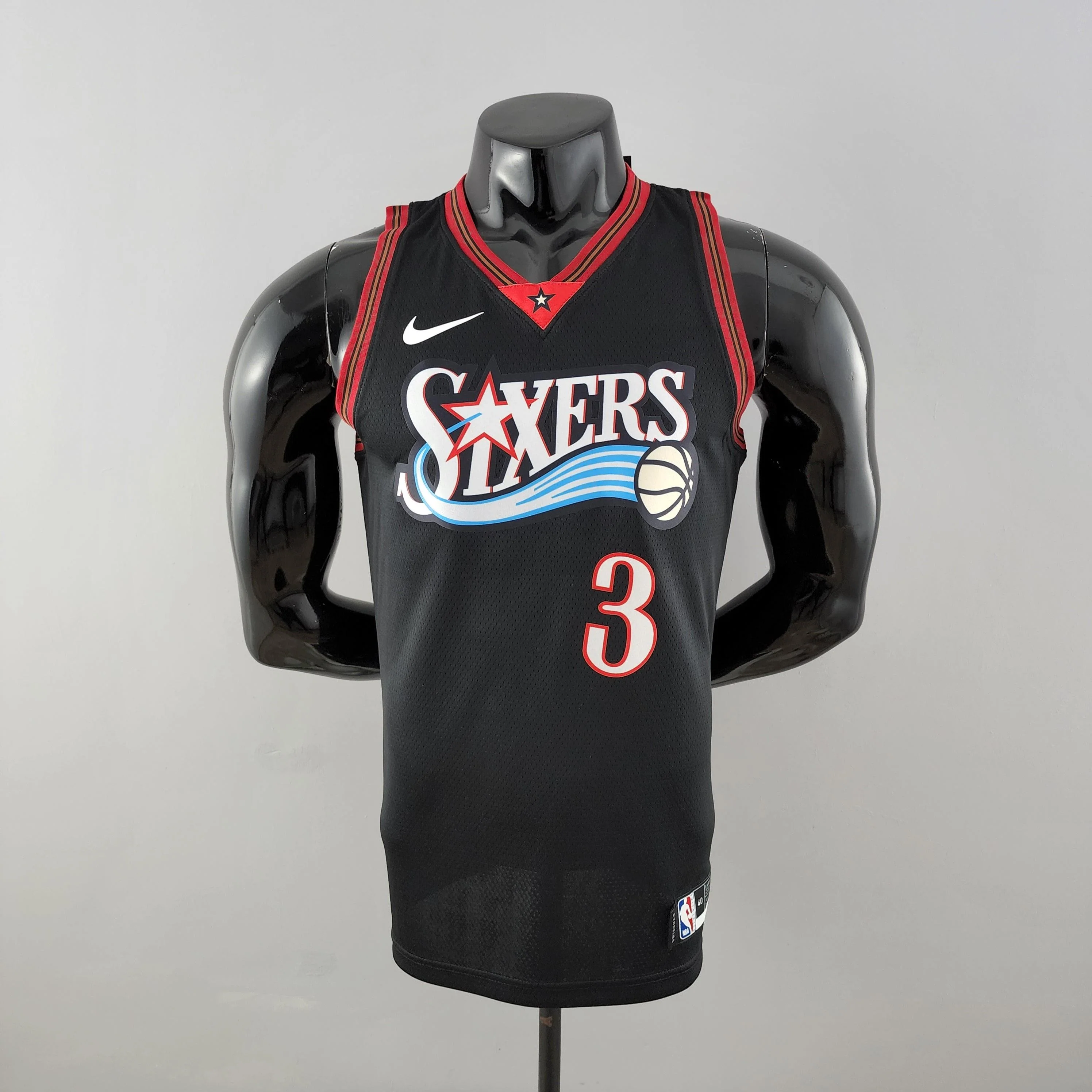 Regata NBA Philadelphia 76ers - Allen Iverson #3 Black Retr
