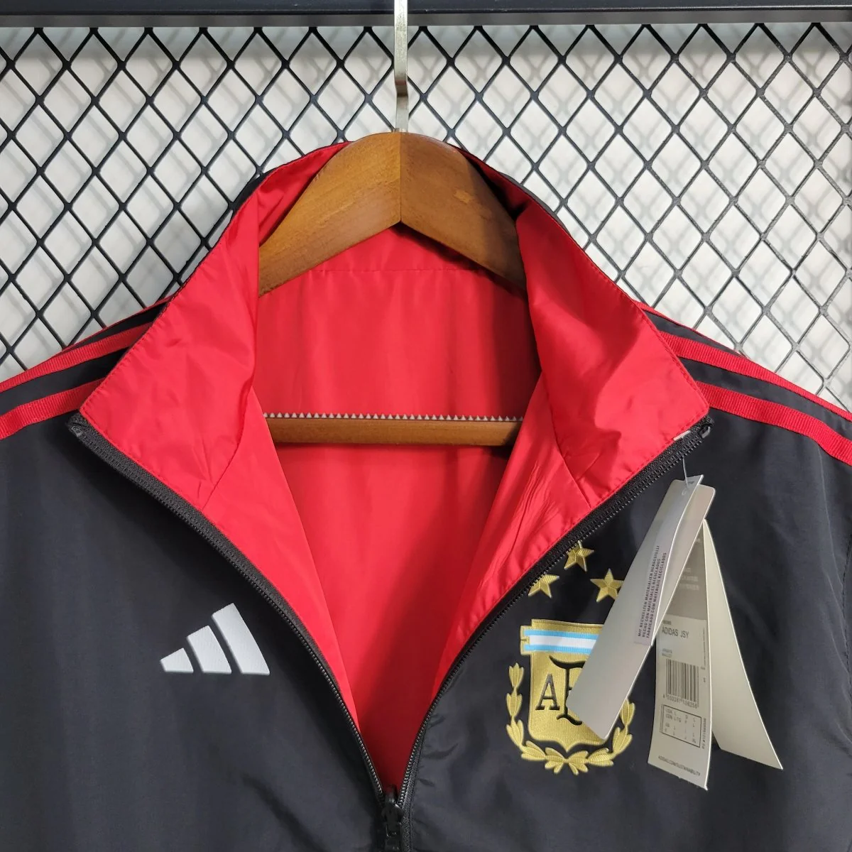 Jaqueta Corta Vento Argentina Dupla Face RedBlack