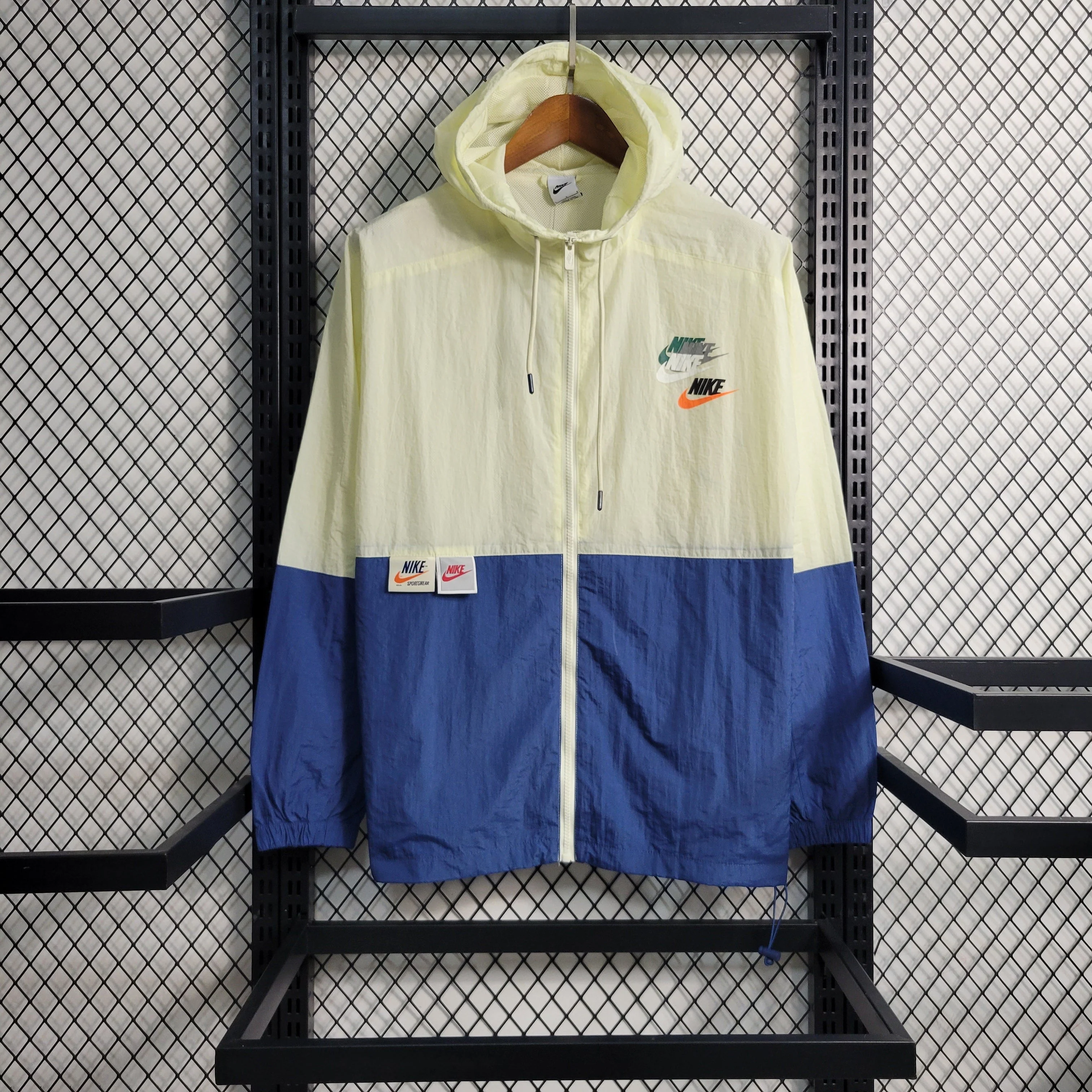 Jaqueta Corta Vento Nike  - Bege e Azul