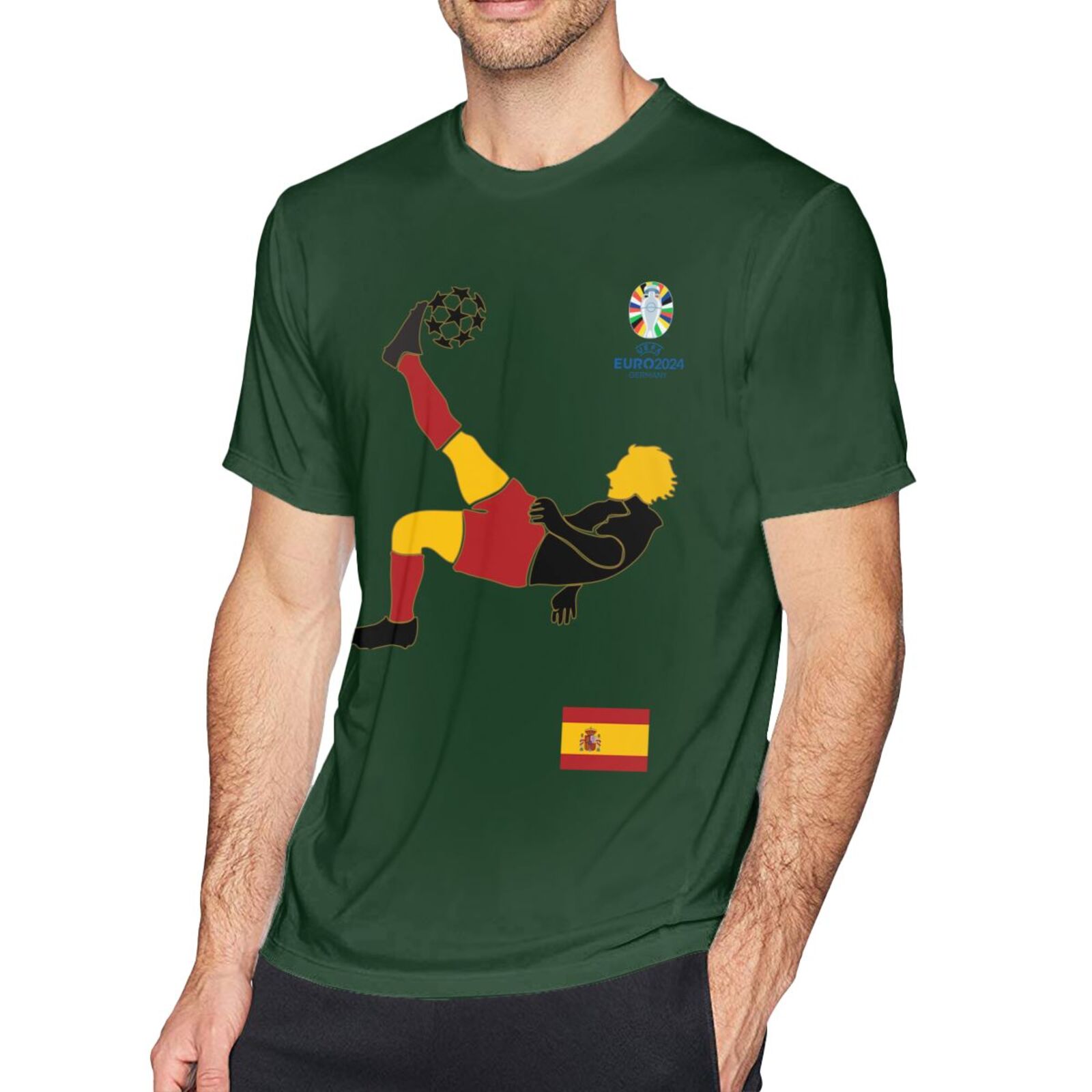 Men's Spain EURO 2024 Basic Short Sleeve T-Shirt BST1724