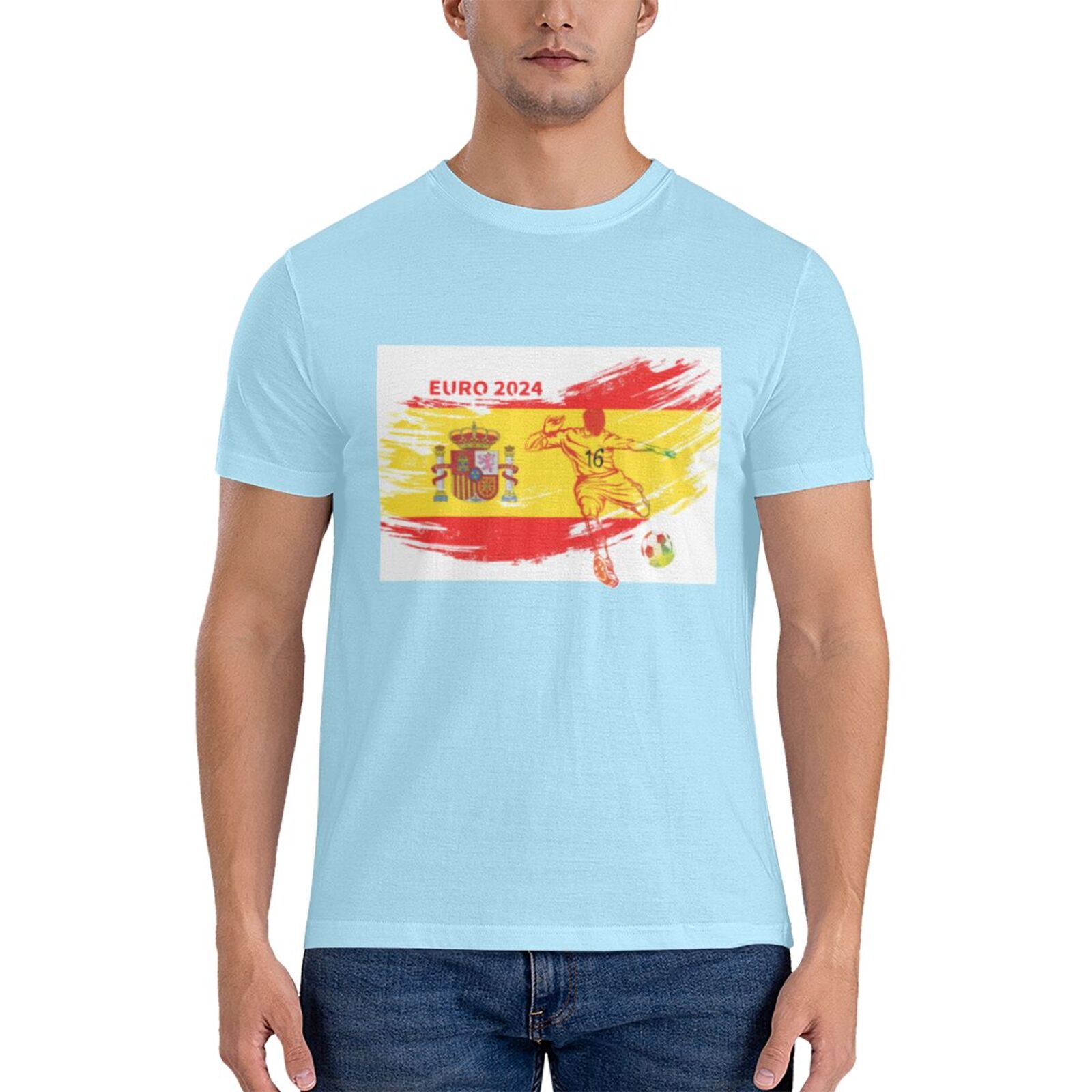 Men's Spain EURO 2024 Basic Short Sleeve T-Shirt BST1753