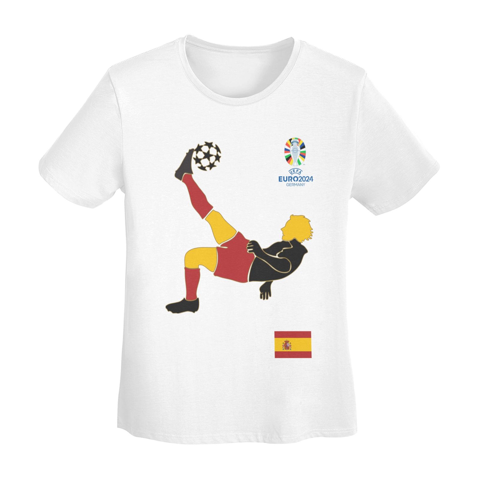 Women's Spain EURO 2024 Basic Short Sleeve T-Shirt WBT1725