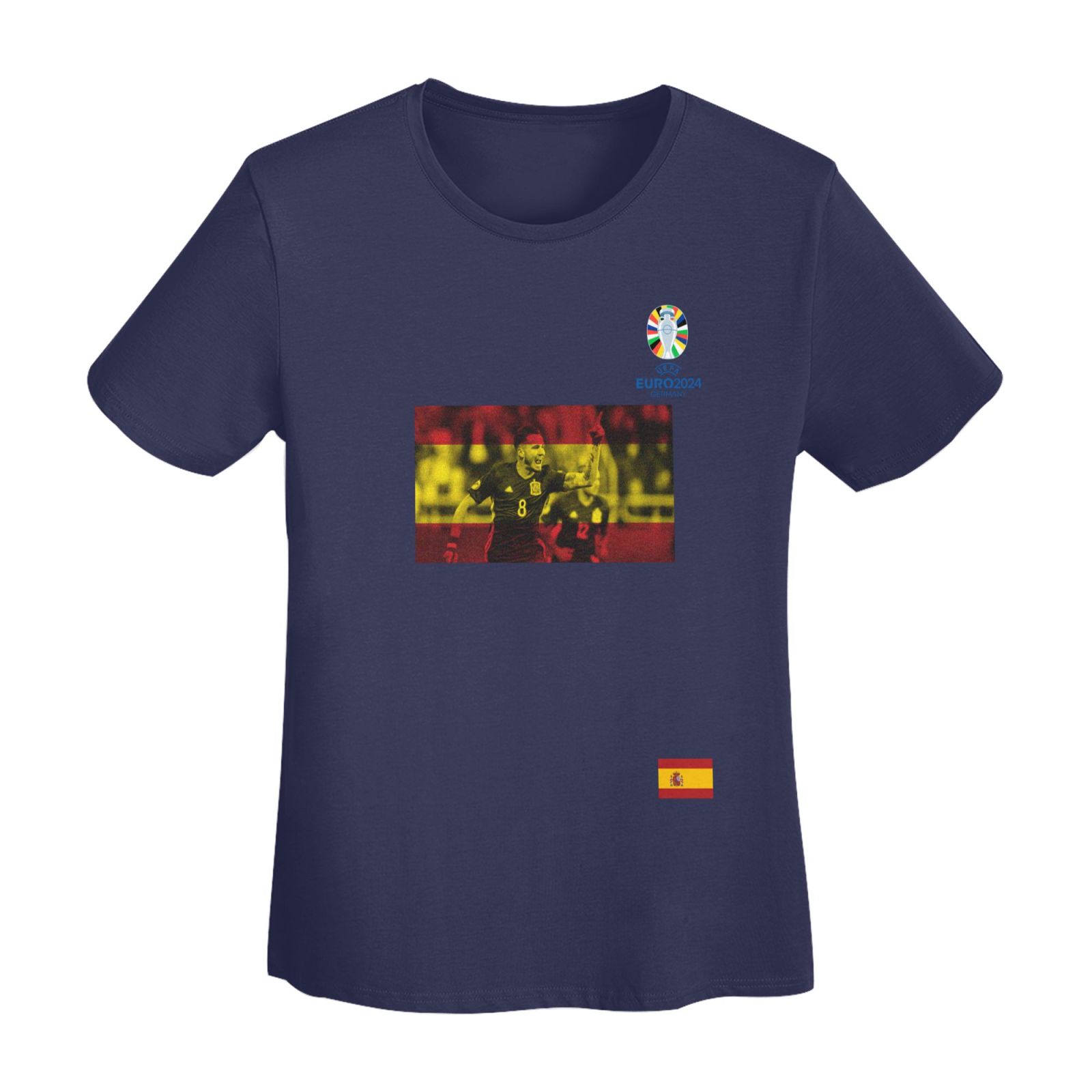 Women's Spain EURO 2024 Basic Short Sleeve T-Shirt WBT1740