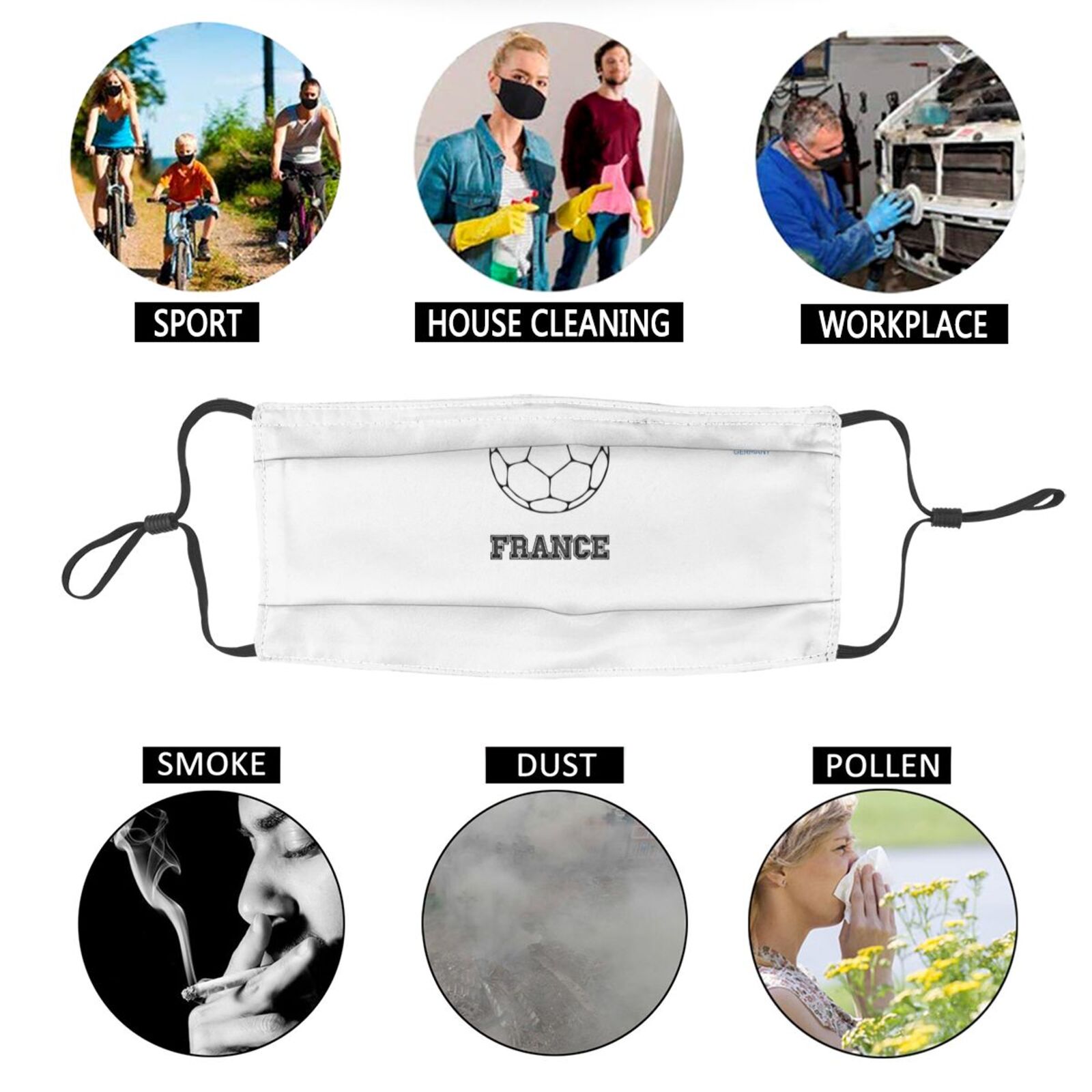 France EURO 2024 Adult Dust Mask DMK1696