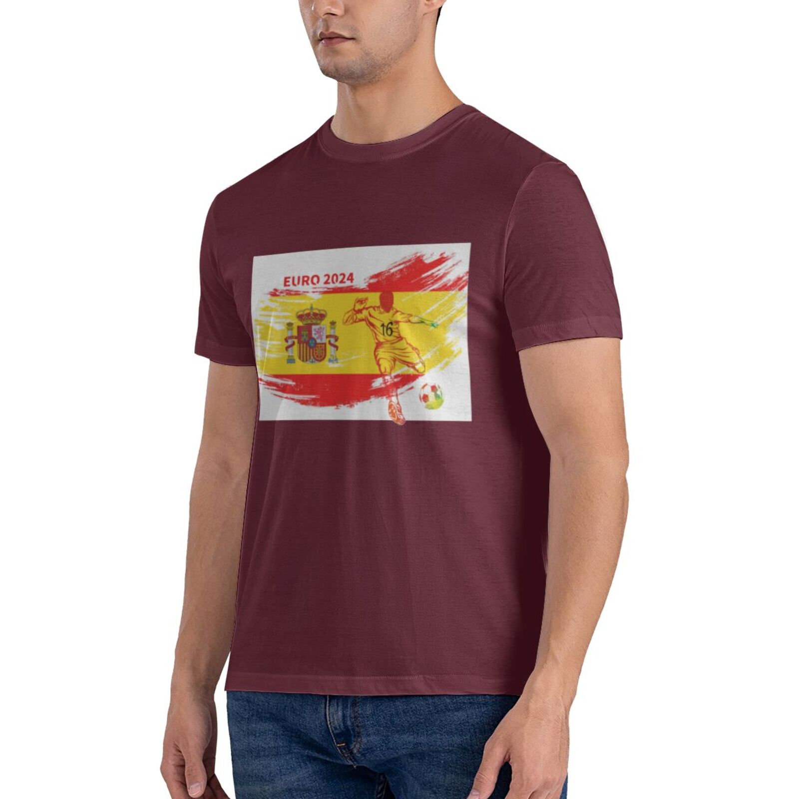 Men's Spain EURO 2024 Basic Short Sleeve T-Shirt BST1753