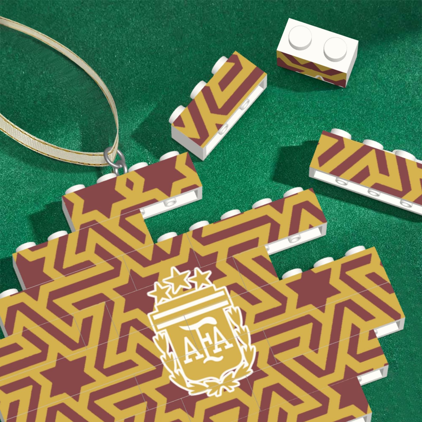 Argentina Building Block Puzzle Ornament BBP2005