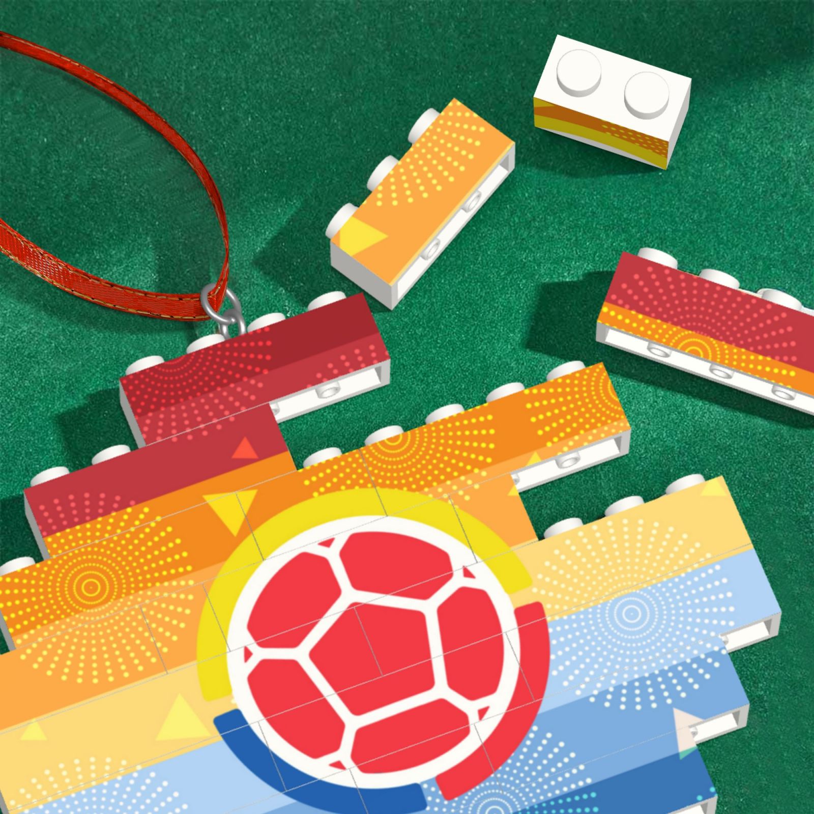 Colombia Building Block Puzzle Ornament BBP2170