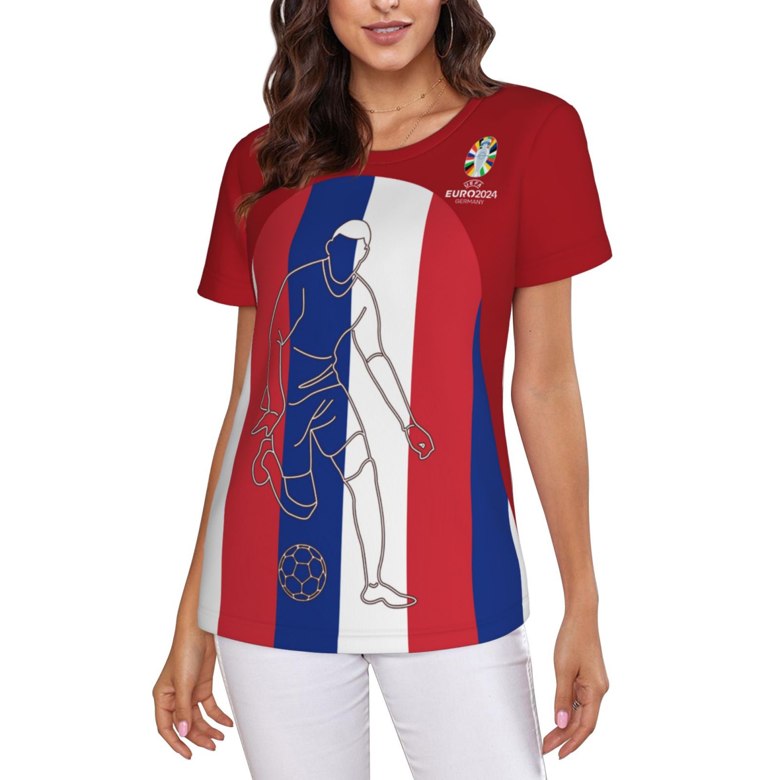 Women's France EURO 2024 Short Sleeve T-Shirt WST1733