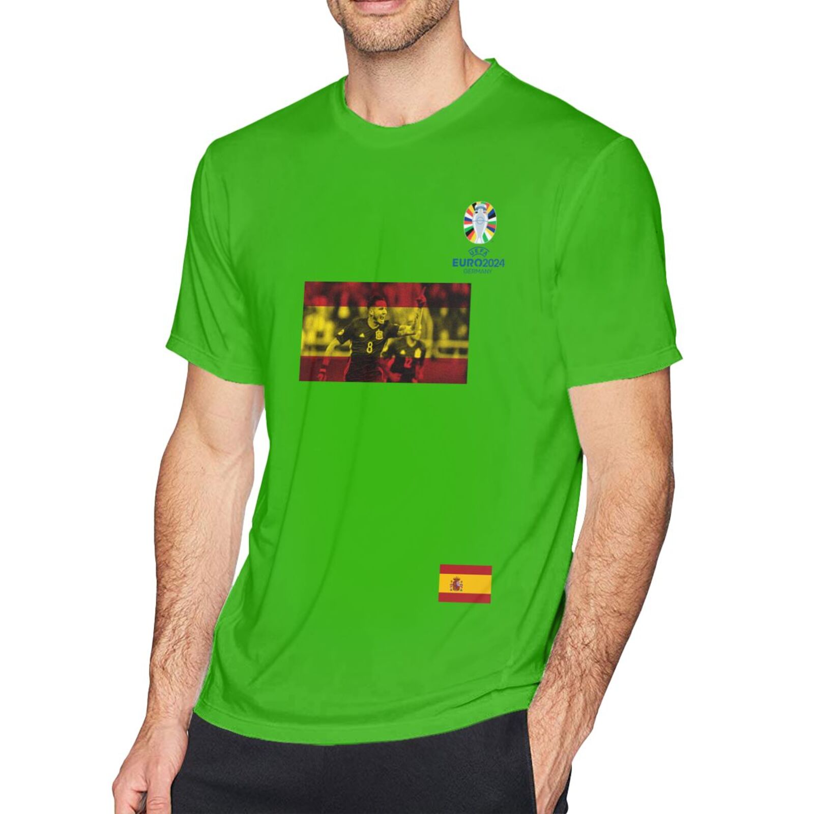 Men's Spain EURO 2024 Basic Short Sleeve T-Shirt BST1739
